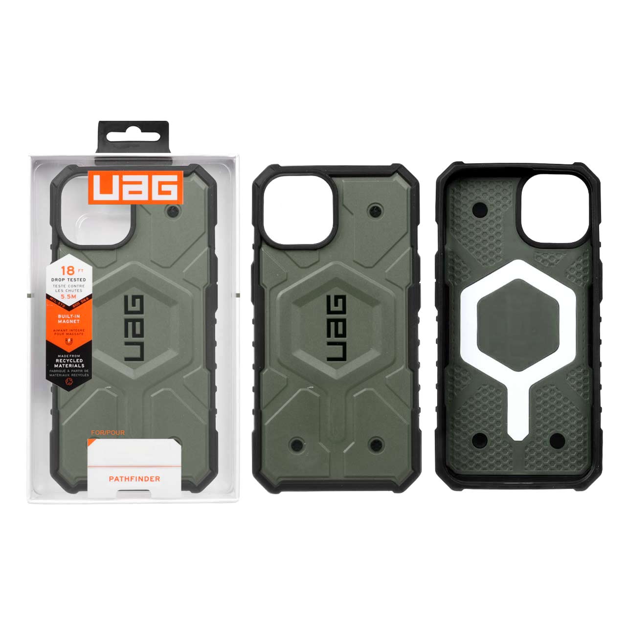 قاب UAG Pathfinder مگ‌سیف (Magsafe) ضد ضربه سبز مناسب برای آیفون 13 و آیفون 14
