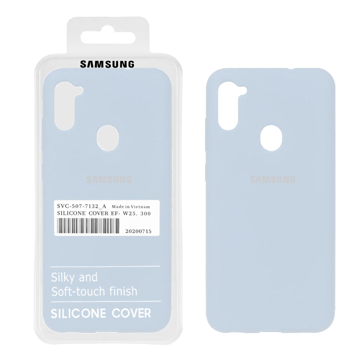 قاب سیلیکونی پاک کنی اورجینال درجه یک Samsung Galaxy A11 / M11 - آبی روشن (پک دار)