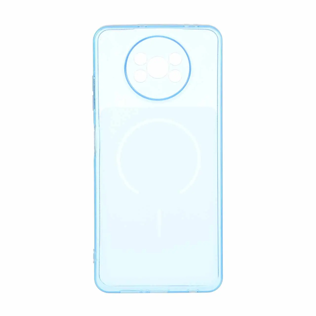 قاب ژله ای شفاف مستطیلی طرح مگ سیف محافظ لنزدار Xiaomi Poco X3 / Poco X3 Pro / Poco X3 NFC - آبی