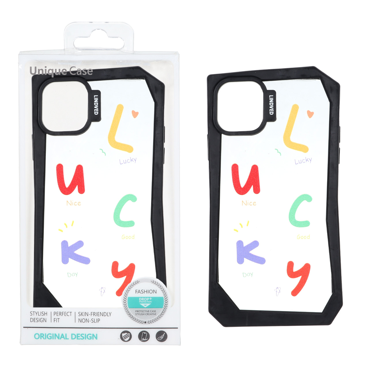قاب Lindved شفاف طرح دار Apple iPhone 15 / iPhone 14 / iPhone 13 - کد 47 (پک دار)