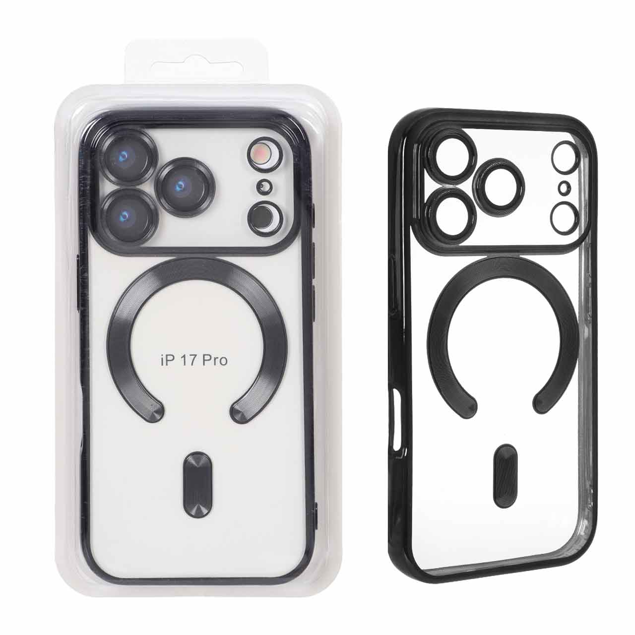 قاب مگ سیف الکترواستاتیک Apple iPhone 17 Pro مشکی با محافظ لنز