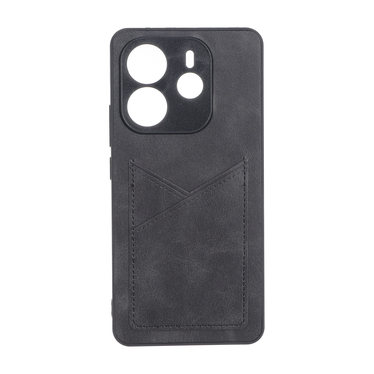 قاب طرح چرم جاکارتی محافظ لنزدار Xiaomi Redmi Note 14 4G - مشکی