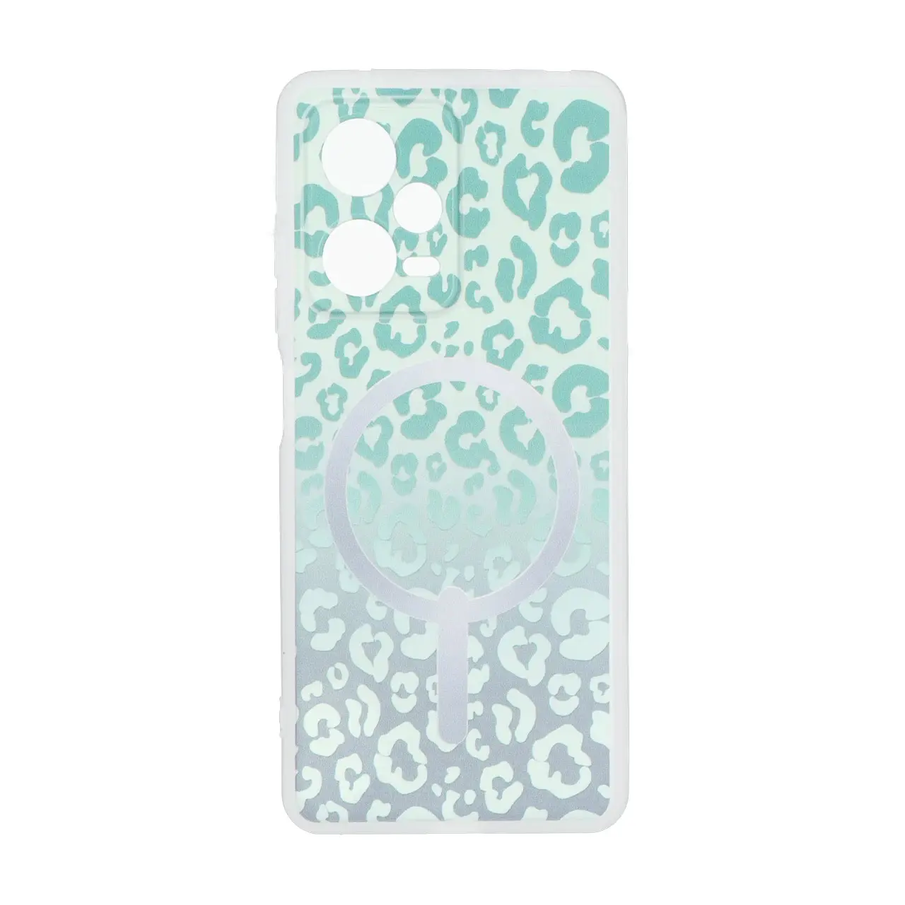 قاب ژله ای پلنگی طرح مگ سیف دور مات محافظ لنزدار Xiaomi Redmi Note 12 Pro 5G - سبز