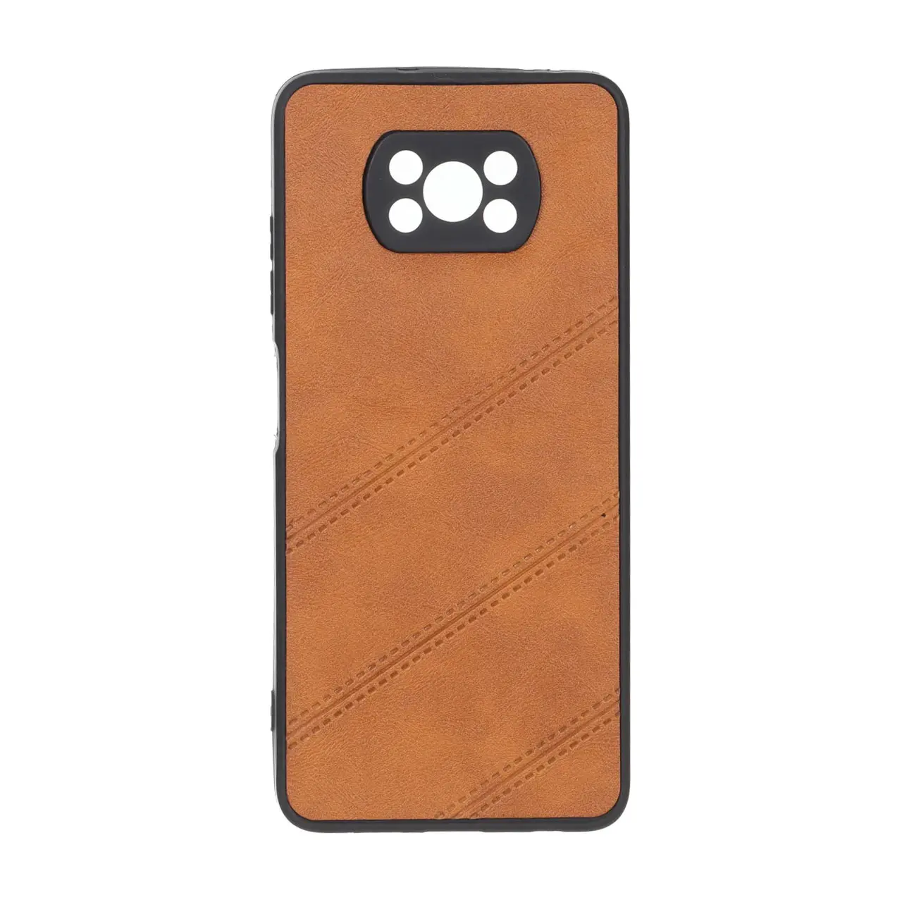 قاب طرح چرم مورب عسلی مناسب برای شیائومی Poco X3 / Poco X3 Pro / Poco X3 NFC