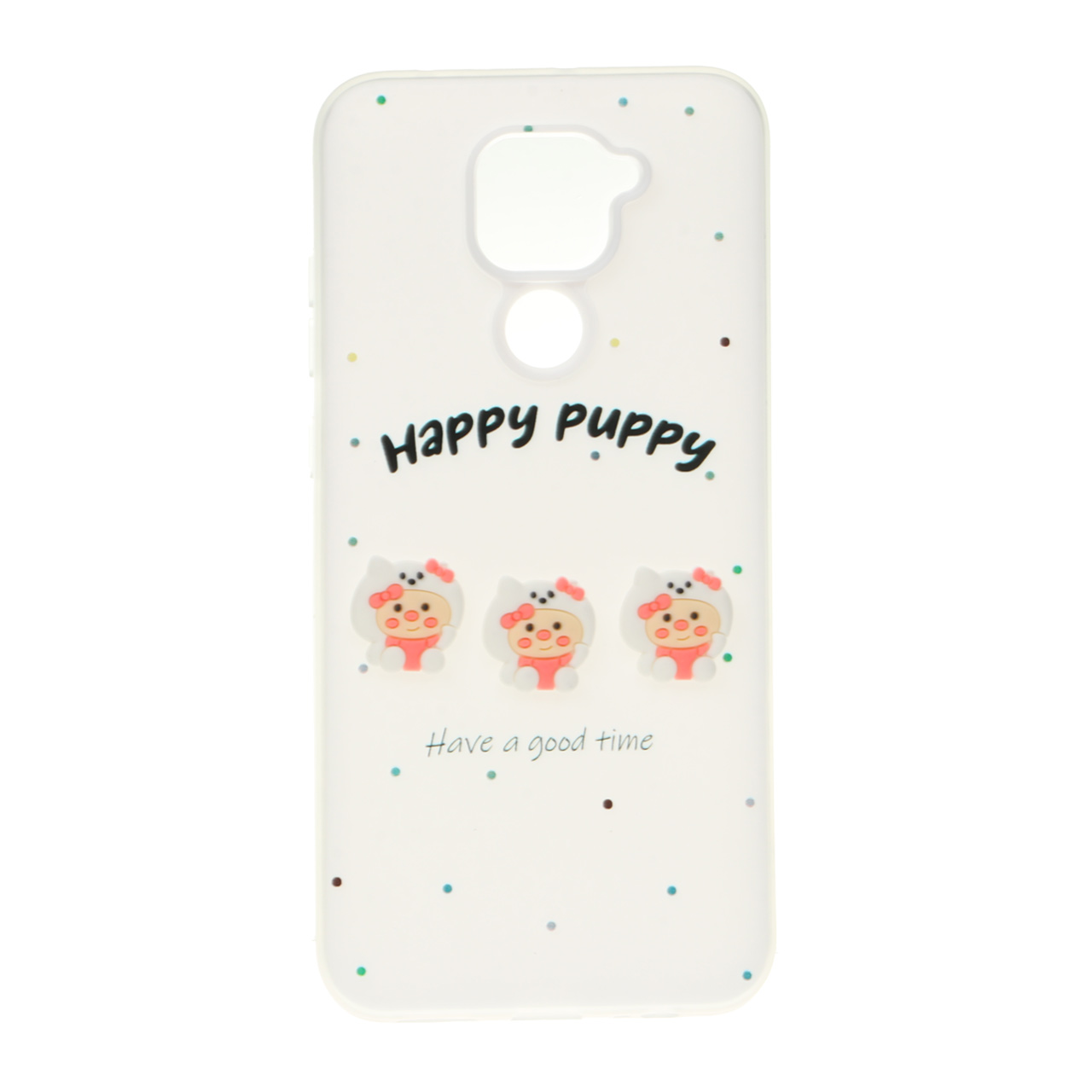 قاب طرح Happy Puppy دو لایه عروسک برجسته مناسب برای شیائومی ردمی نوت 9 / ردمی 10 ایکس 5G / ردمی 10 ایکس پرو 5G