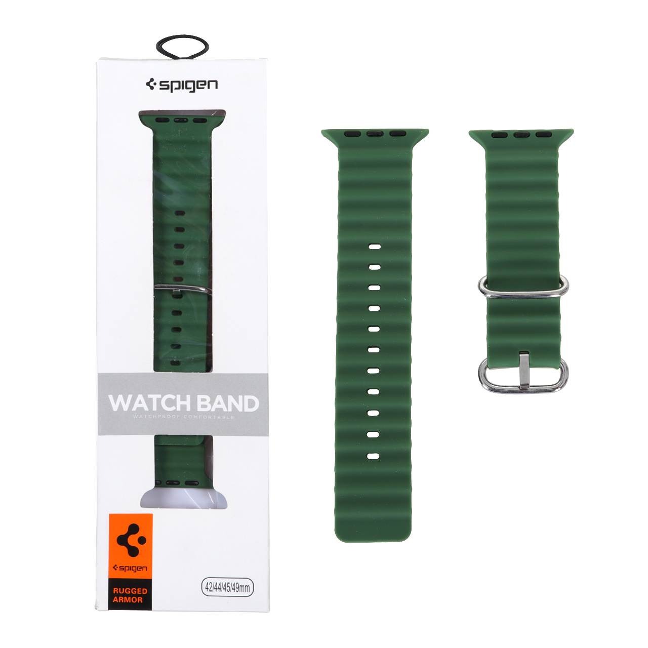 بند اورجینال ساعت Spigen Ocean Rugged Armor مناسب برای سایزهای 42 تا 49 میلی‌متر - رنگ سبز