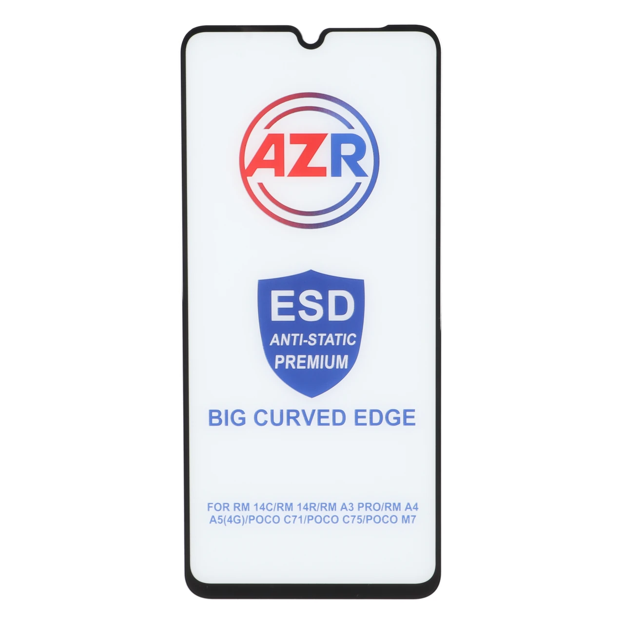 محافظ صفحه نمایش شیشه‌ای AZR مدل Big Curved ESD مناسب برای شیائومی Redmi 14C و Poco C75