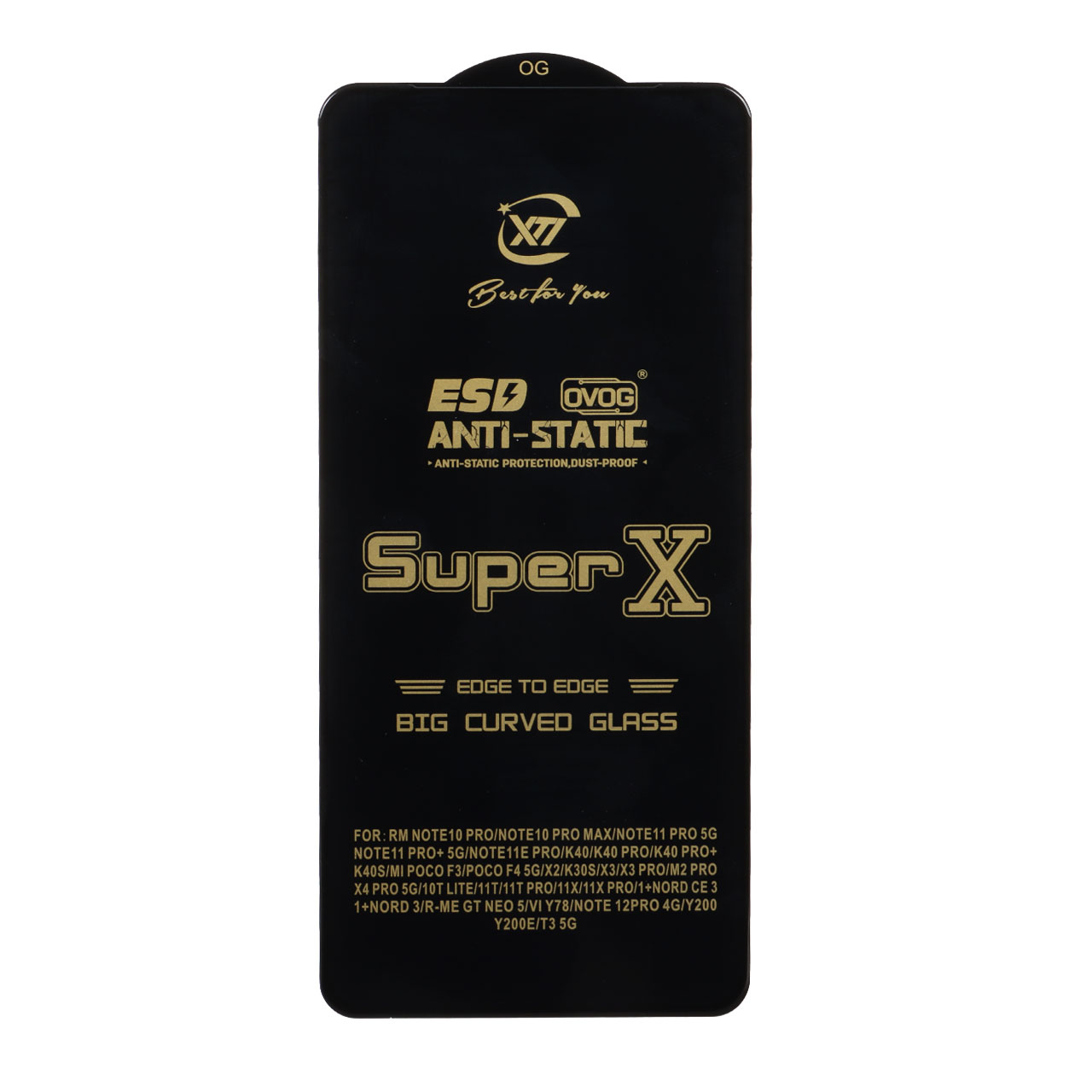 محافظ صفحه نمایش آنتی استاتیک Full Cover Super X مدل Xiaomi Redmi Note 14 4G / Note 12 Pro 4G / Note 11 Pro / Note 11 Pro Plus / Note 10 Pro 4G / Note 10 Pro Max / Poco F3 / F3 GT / F4 / X4 Pro / Mi 13T / Mi 13T Pro