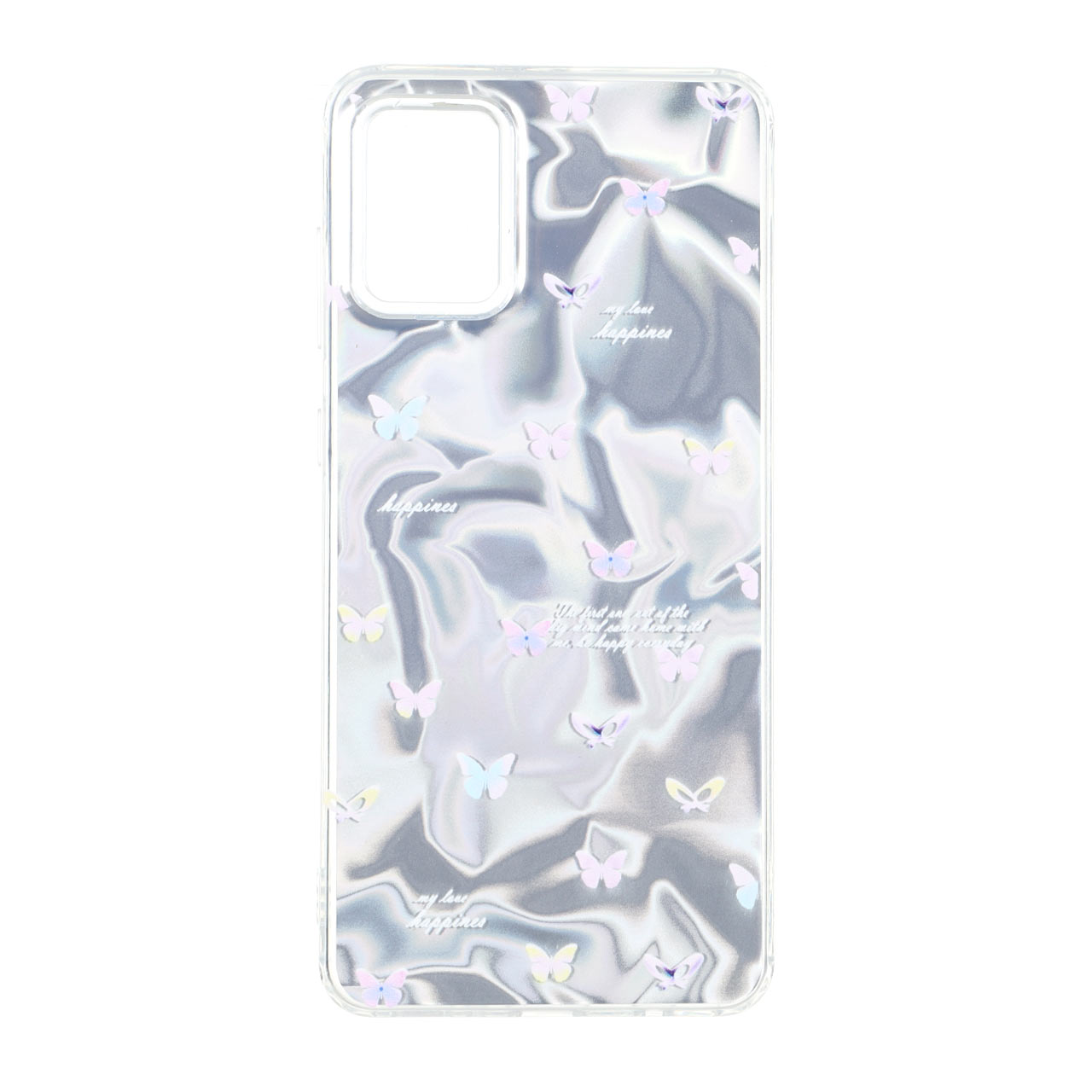 قاب طرح Silver Cloud پروانه‌ای دور ژله ای مناسب برای سامسونگ گلکسی A31