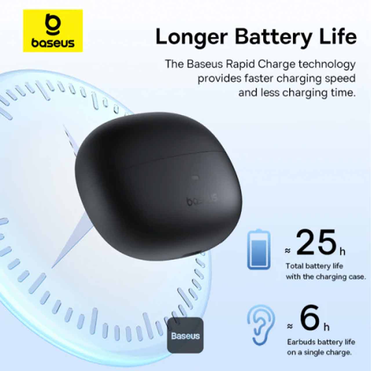 ایرفون بی سیم Baseus مدل Bass 15 Clip Open-Ear - مشکی