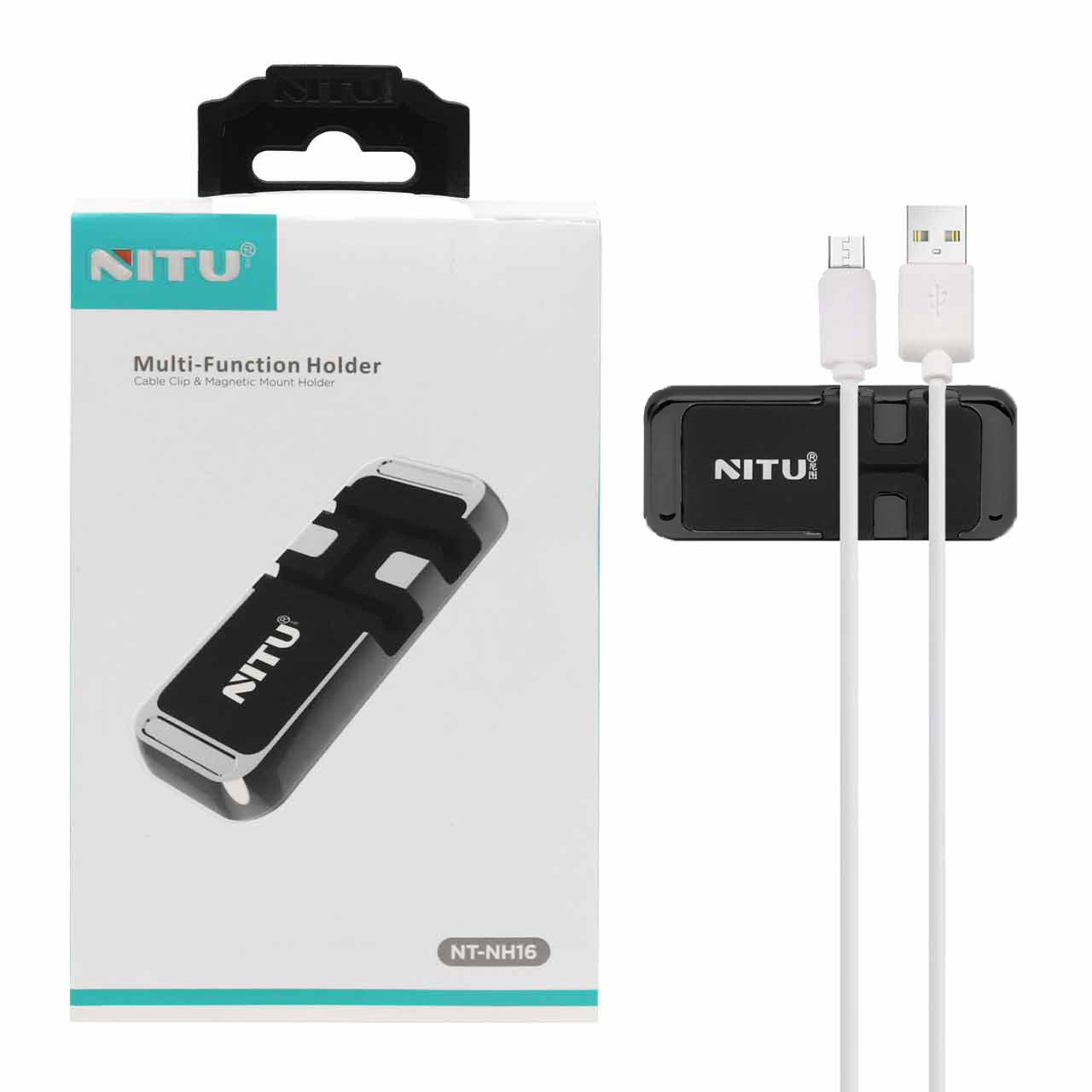 هولدر گوشی و کابل مگنتی NITU مدل NH16 مشکی