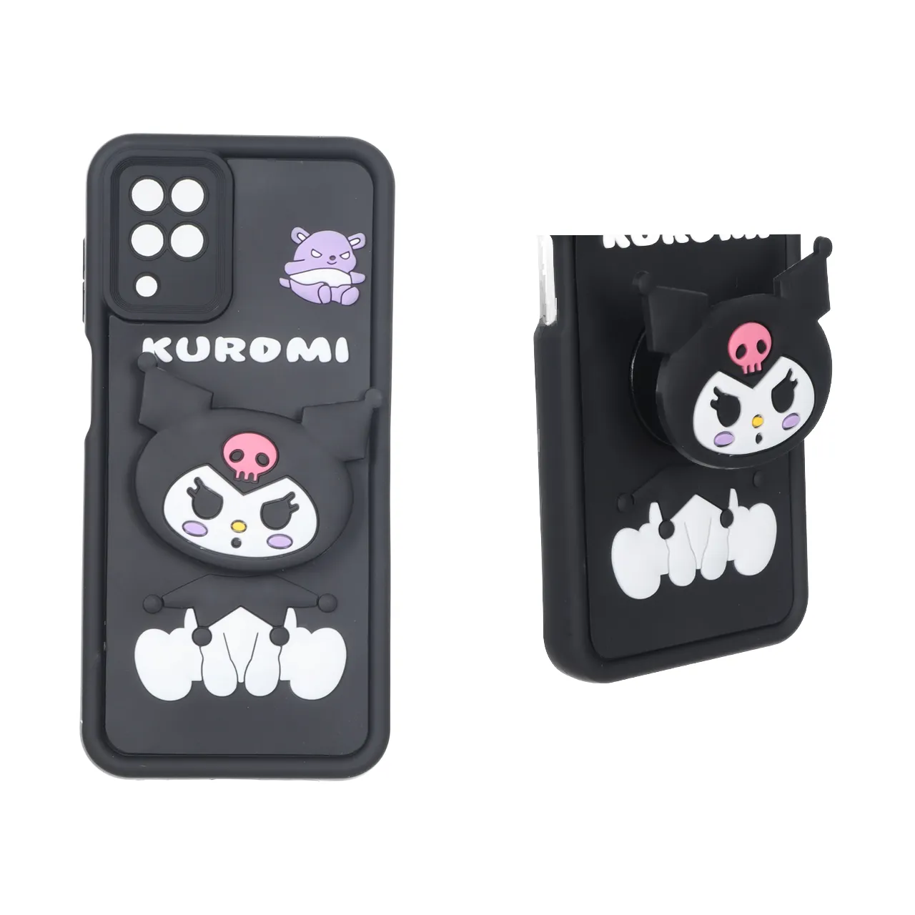 قاب Solid Case پاپ سوکت عروسکی برجسته Samsung Galaxy A12 / M12 / F12 - طرح 80