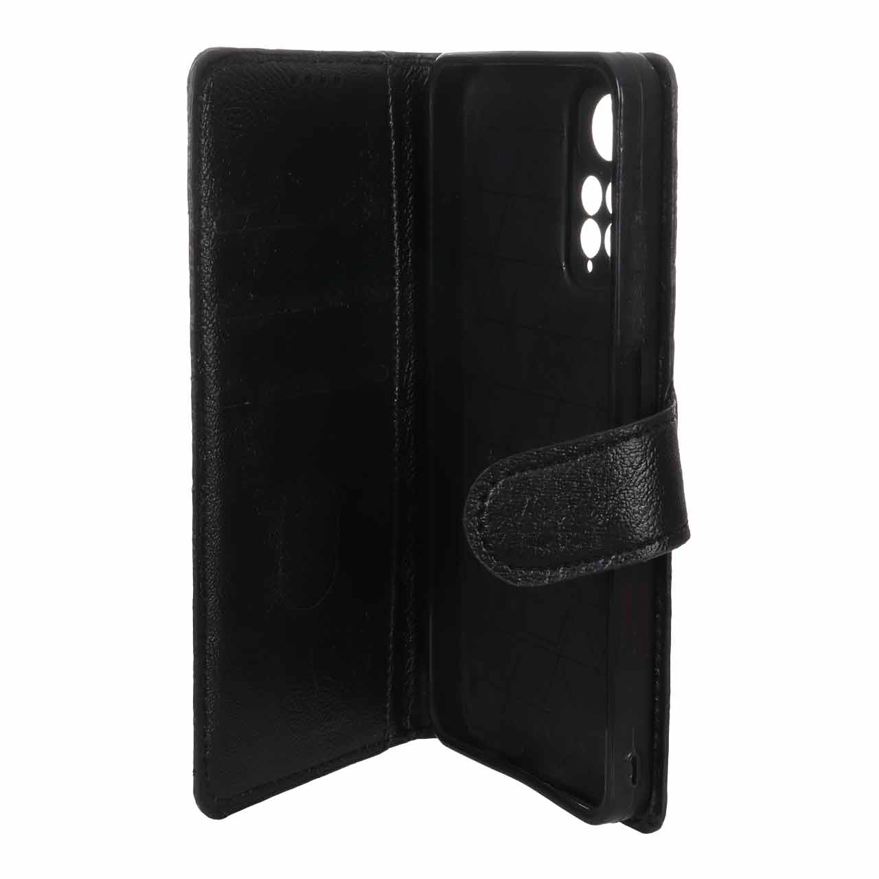 کیف موبایل چرمی مگنتی محافظ لنزدار Xiaomi Redmi Note 11 4G / Redmi Note 11S - مشکی