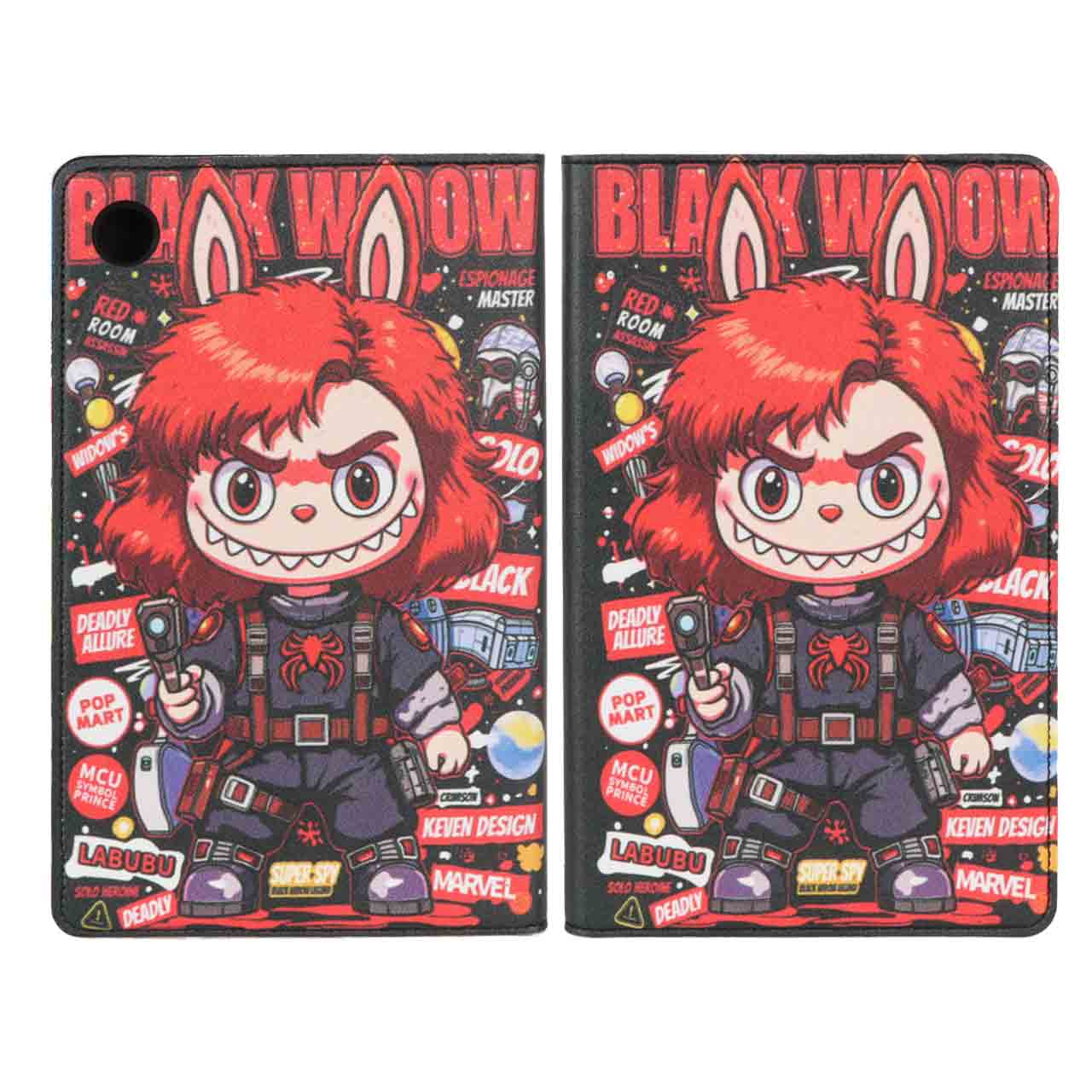 کیف تبلت طرح Labubu Black Widow مناسب برای سامسونگ گلکسی تب A9