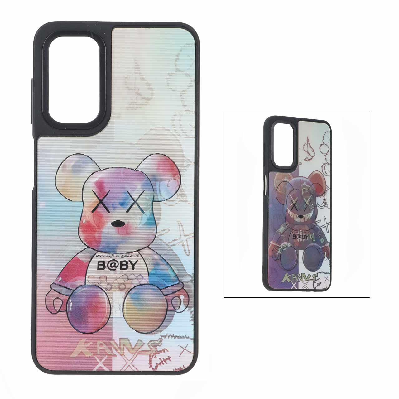 قاب طرح هولوگرافیک خرس KAWS (بیبی) مناسب برای سامسونگ گلکسی A13 5G، A04s، M13 4G، M23 و F13
