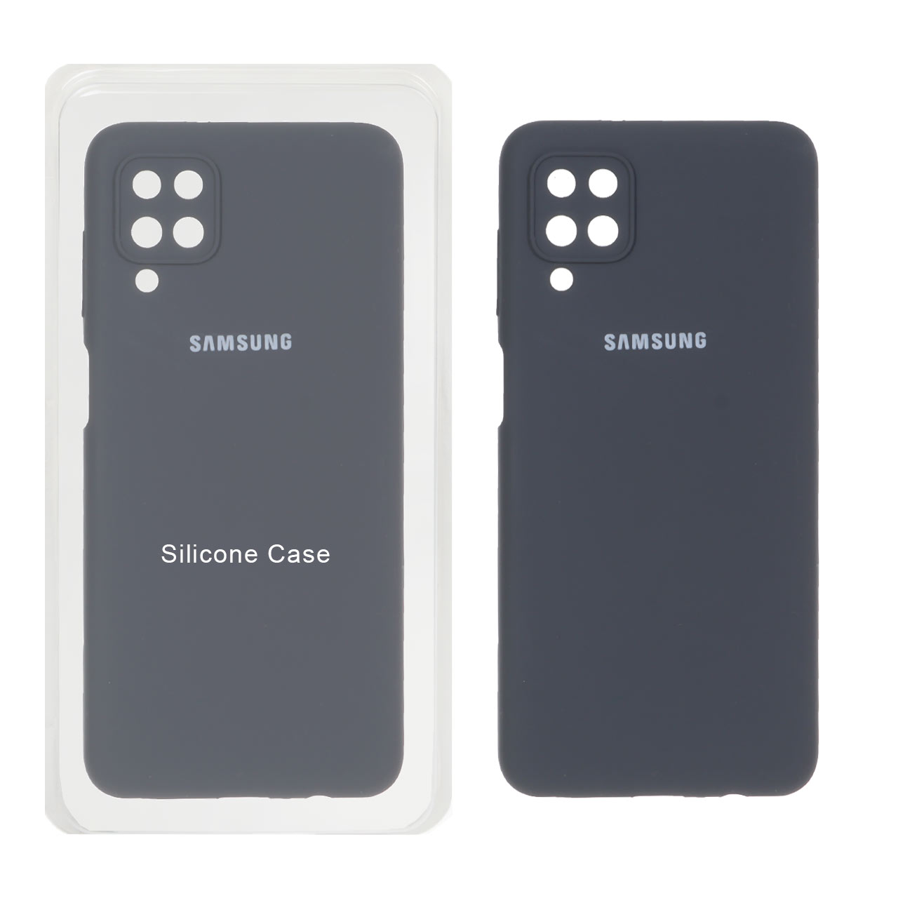 قاب سیلیکونی پاک کنی محافظ لنزدار اورجینال Samsung Galaxy A12 / M12 / F12 - خاکستری (پک اصلی)
