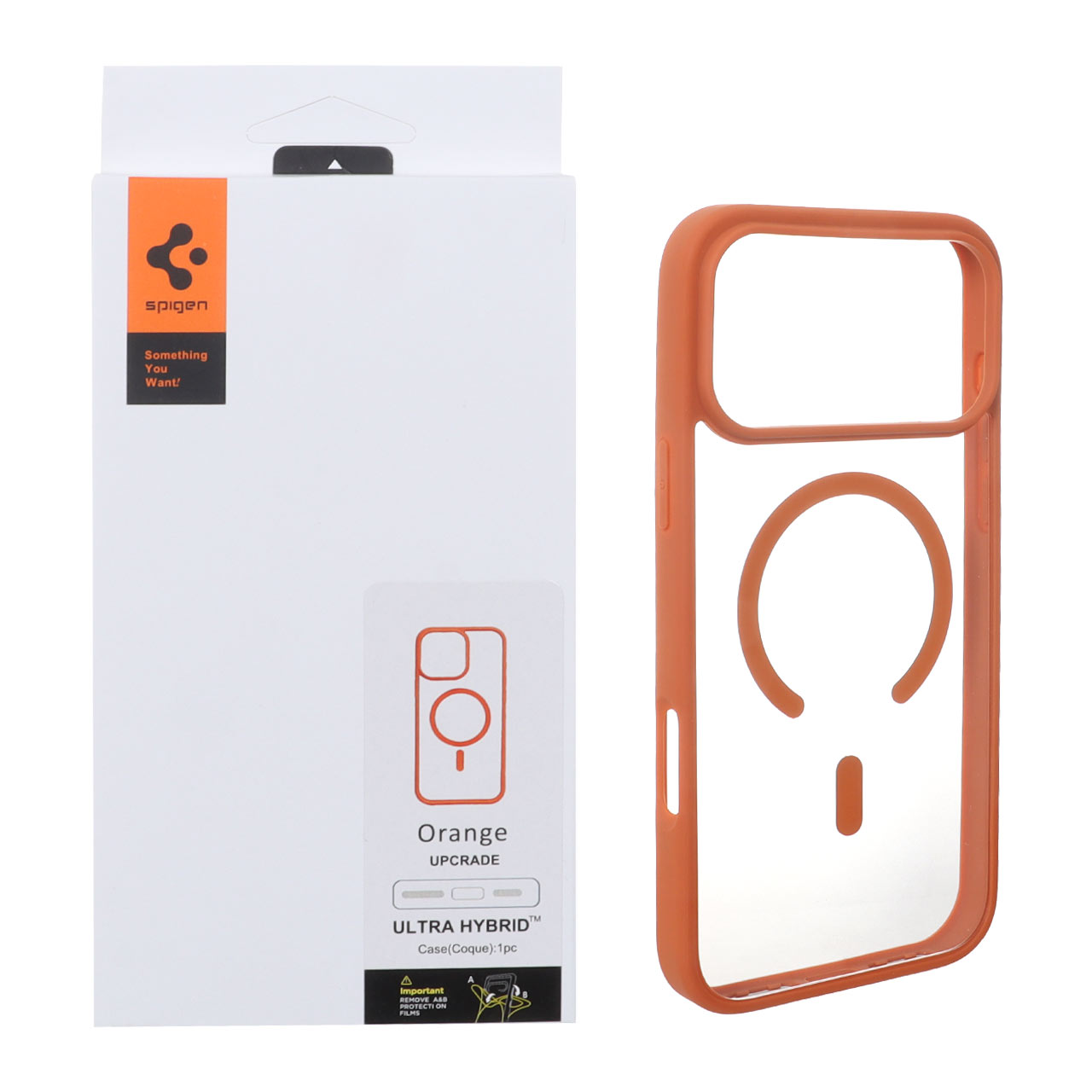 قاب اورجینال Magsafe Spigen با توری اسپیکر فلزی Apple iPhone 17 Pro Max - نارنجی