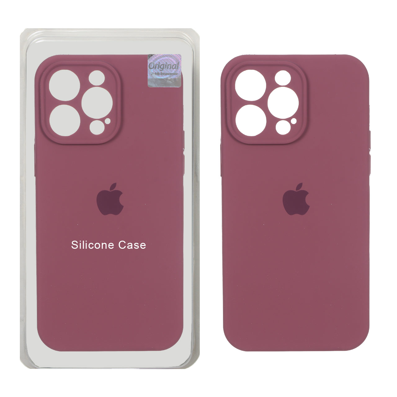 قاب سیلیکونی پاک کنی اورجینال Master Quality مدل Apple iPhone 14 Pro Max - زرشکی (پک دار)