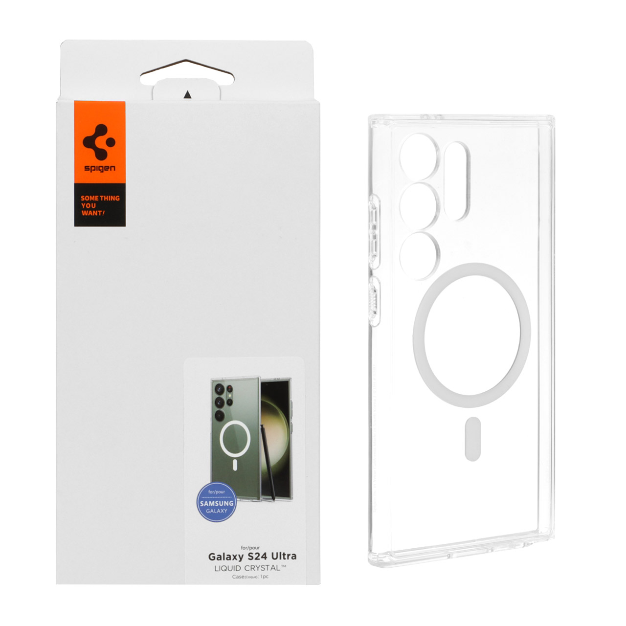 قاب Spigen طرح Liquid Crystal شفاف مگ‌سیف (MagSafe) محافظ لنزدار مناسب برای سامسونگ گلکسی S24 اولترا