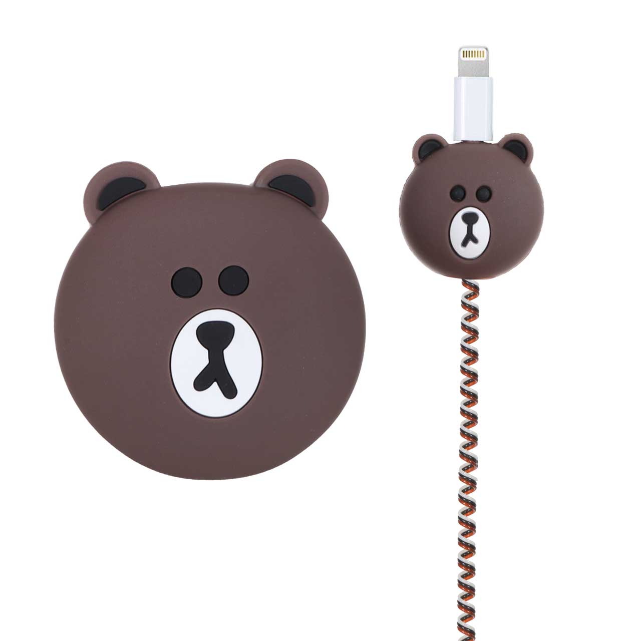 ست محافظ کابل و آداپتور سیلیکونی طرح خرس براون (Brown) مناسب شارژر 20 وات اپل