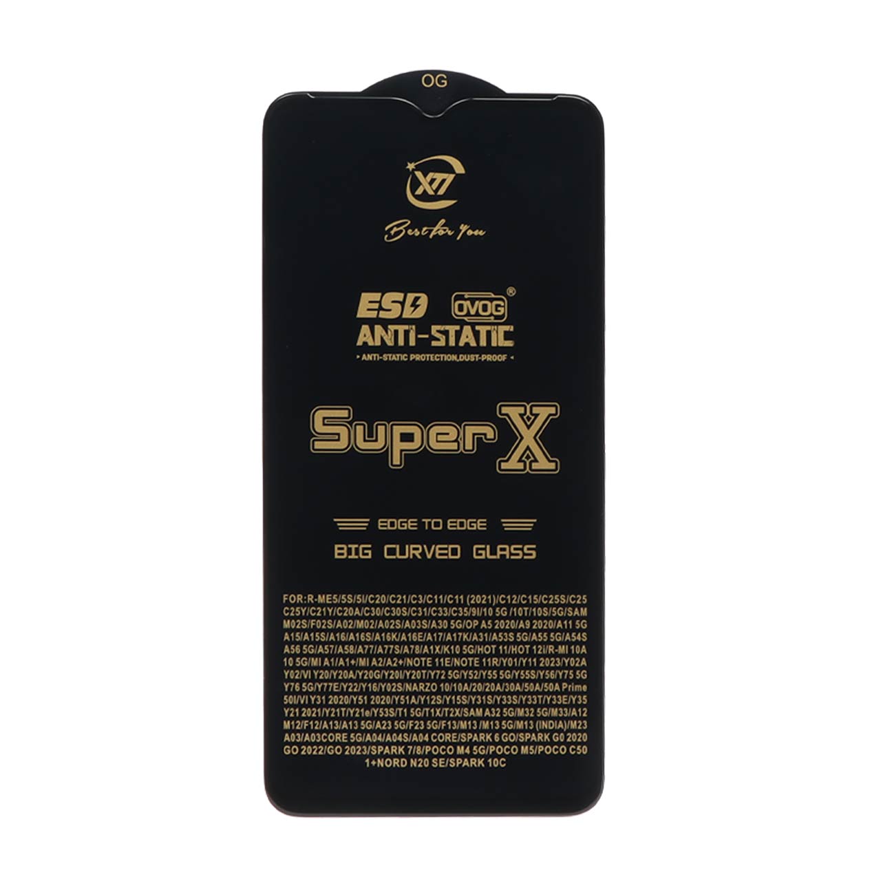محافظ صفحه نمایش آنتی استاتیک فول کاور Super X مناسب برای گوشی‌های سامسونگ و ریلمی