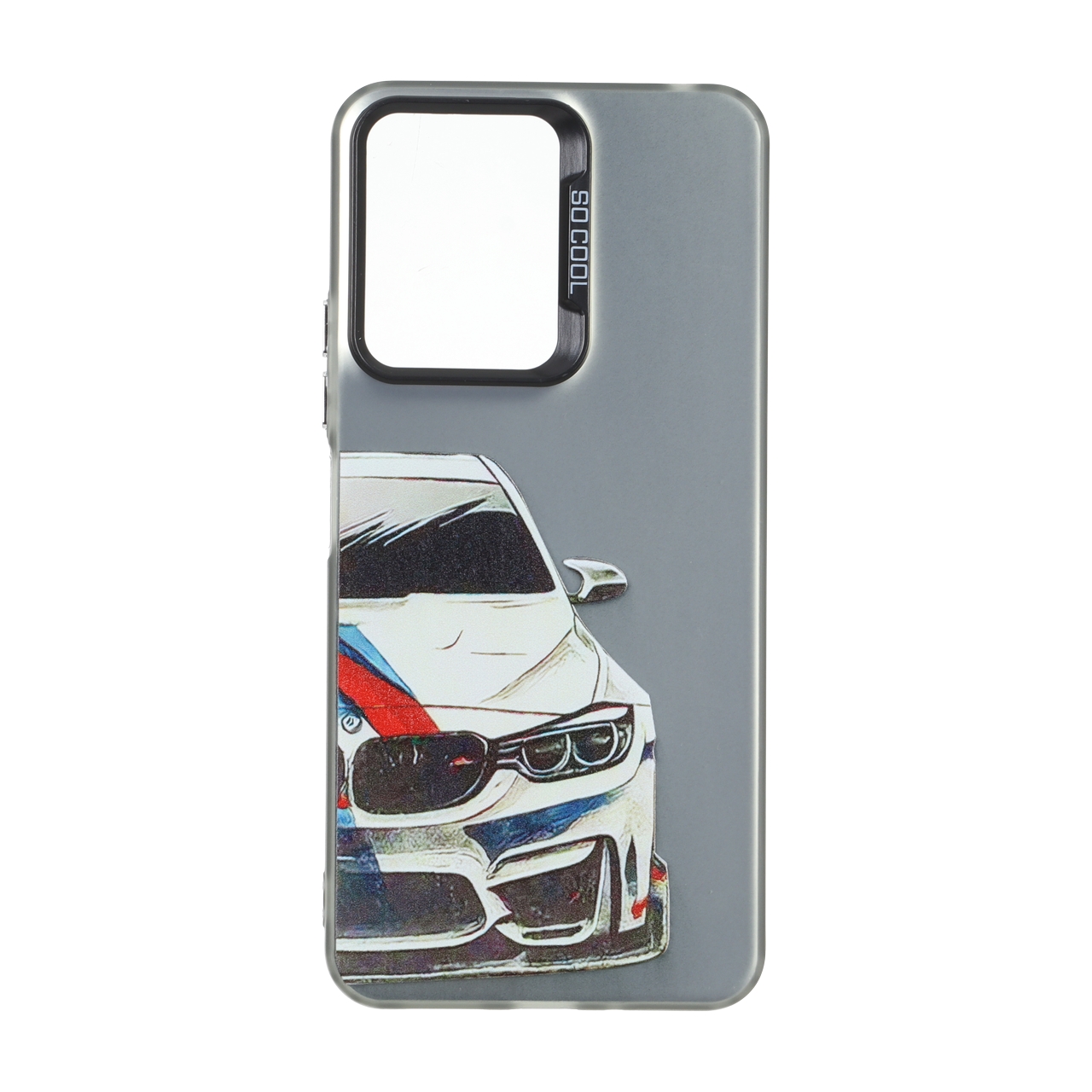 قاب طرح ماشین BMW M دکمه کروم محافظ لنز SO COOL مناسب برای شیائومی ردمی 13C و پوکو C65