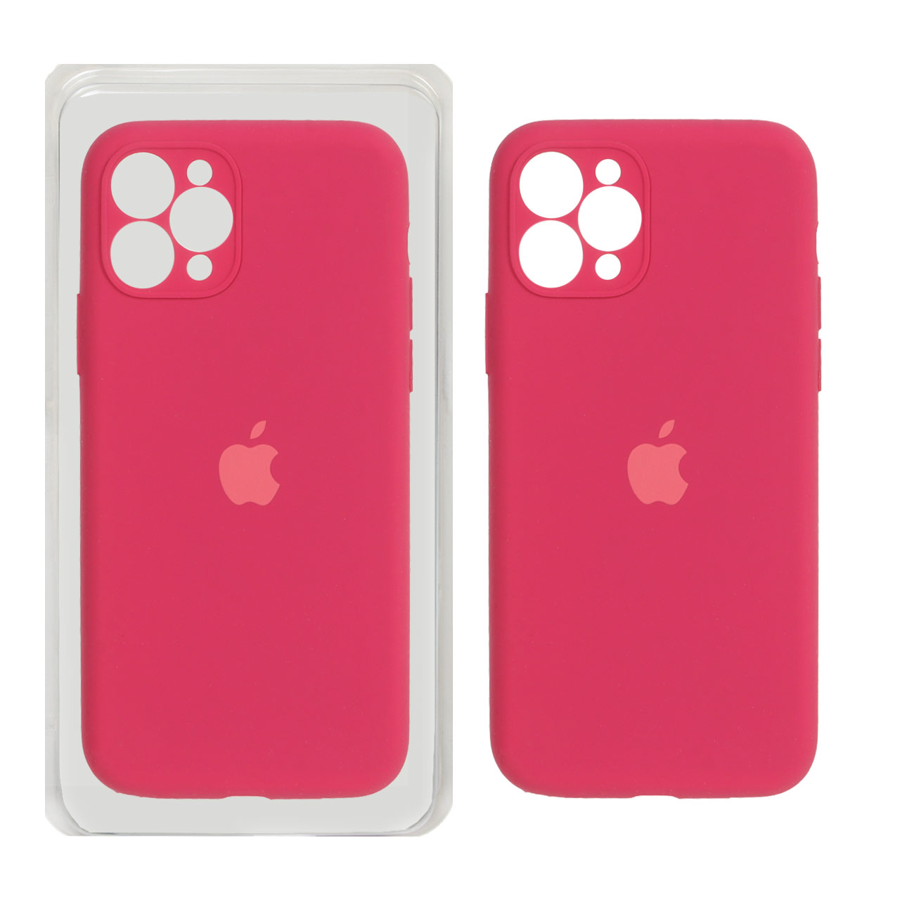 قاب سیلیکونی پاک کنی محافظ لنزدار اورجینال Apple iPhone 11 Pro - سرخابی تیره ( پک اصلی)