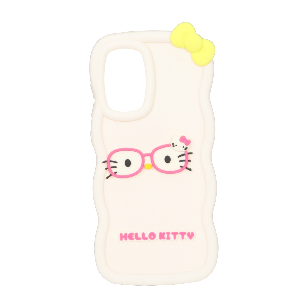 قاب طرح Hello Kitty عینکی کنگره‌ای کرم مناسب برای سامسونگ گلکسی A52 / A52s