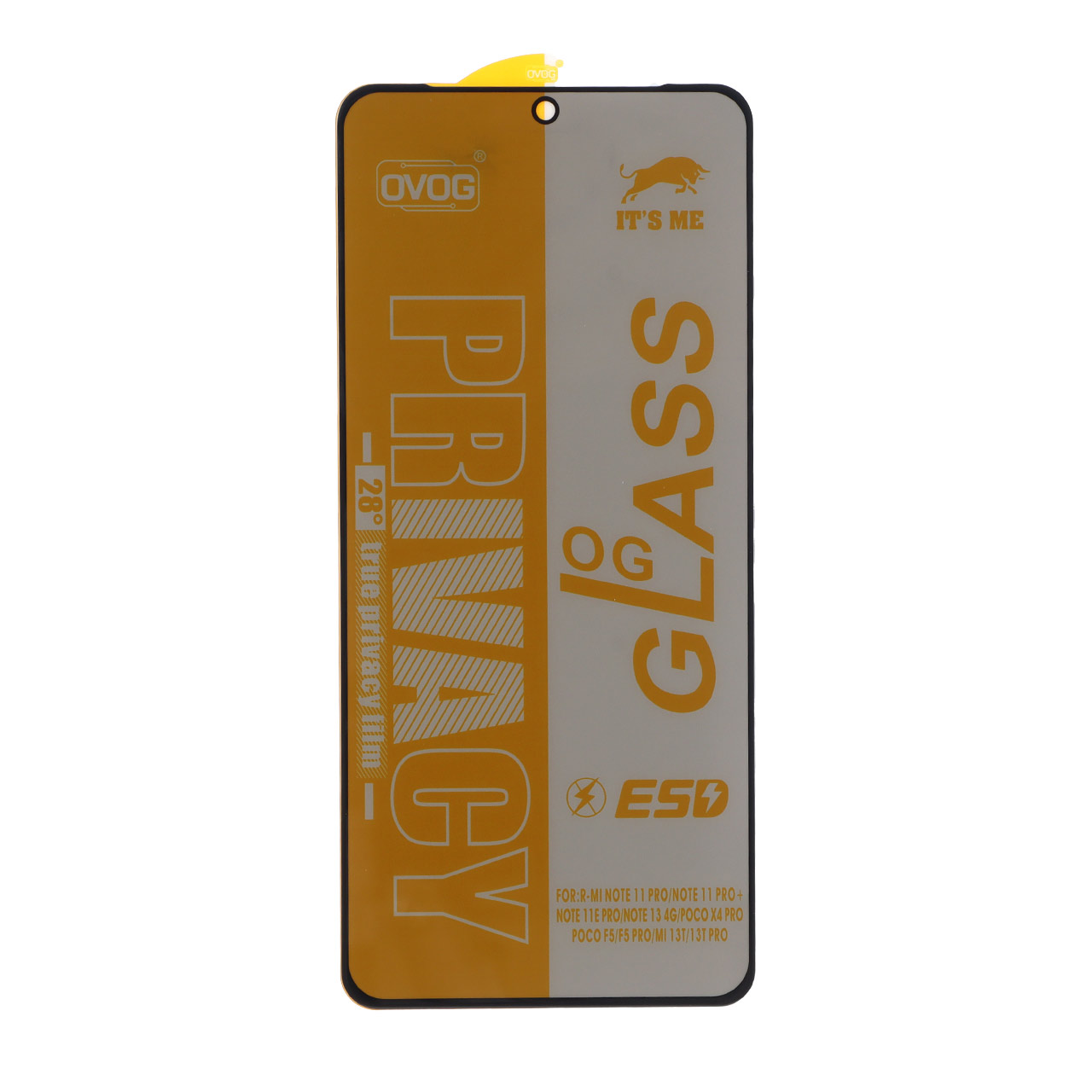 محافظ صفحه نمایش شیشه ای درجه یک Full Cover Privacy OG - ESD OVOG مدل Xiaomi Redmi Note 13 4G / Poco M7 Pro 5G
