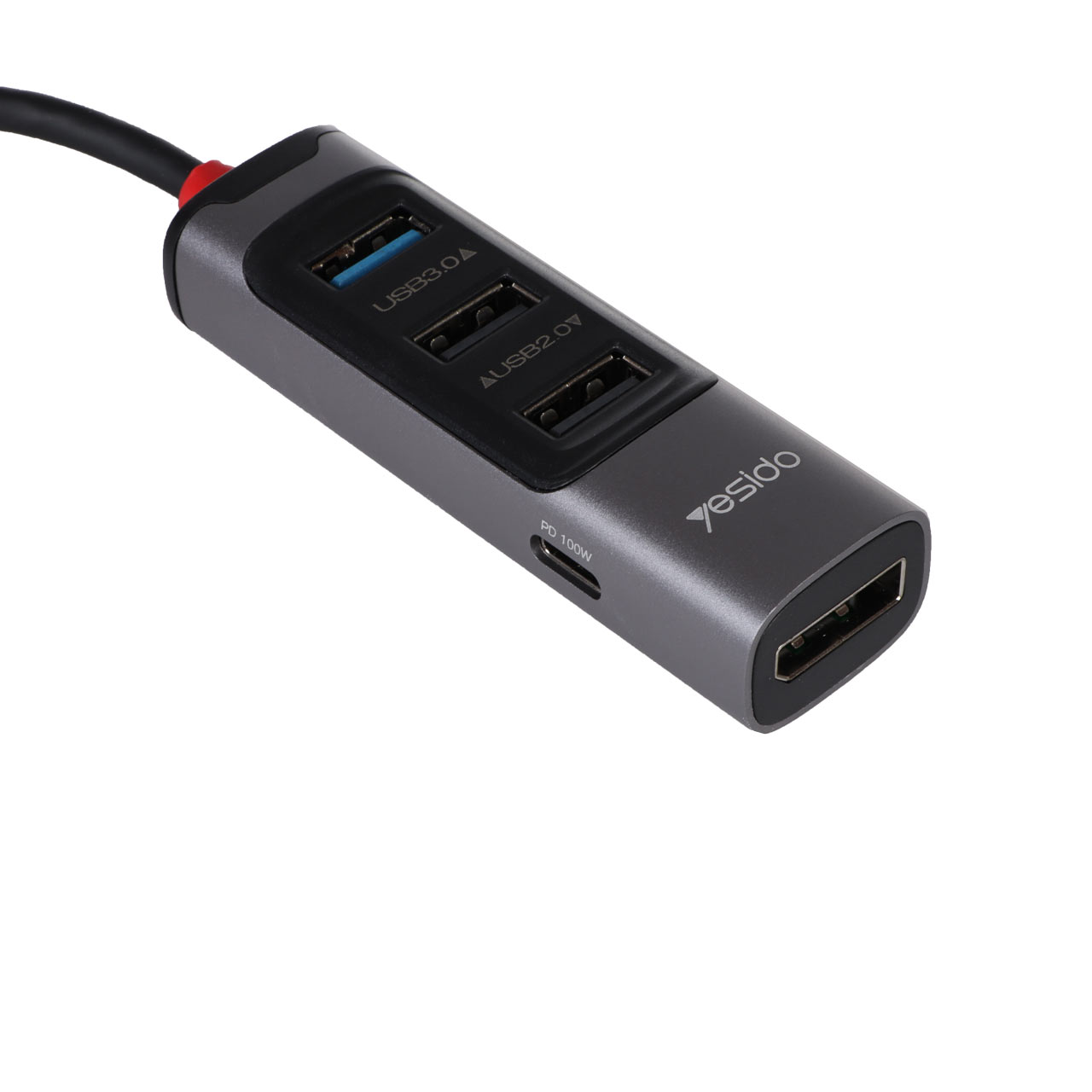 هاب 5 پورت Yesido Type-C مدل HB23 با توان 100W خاکستری