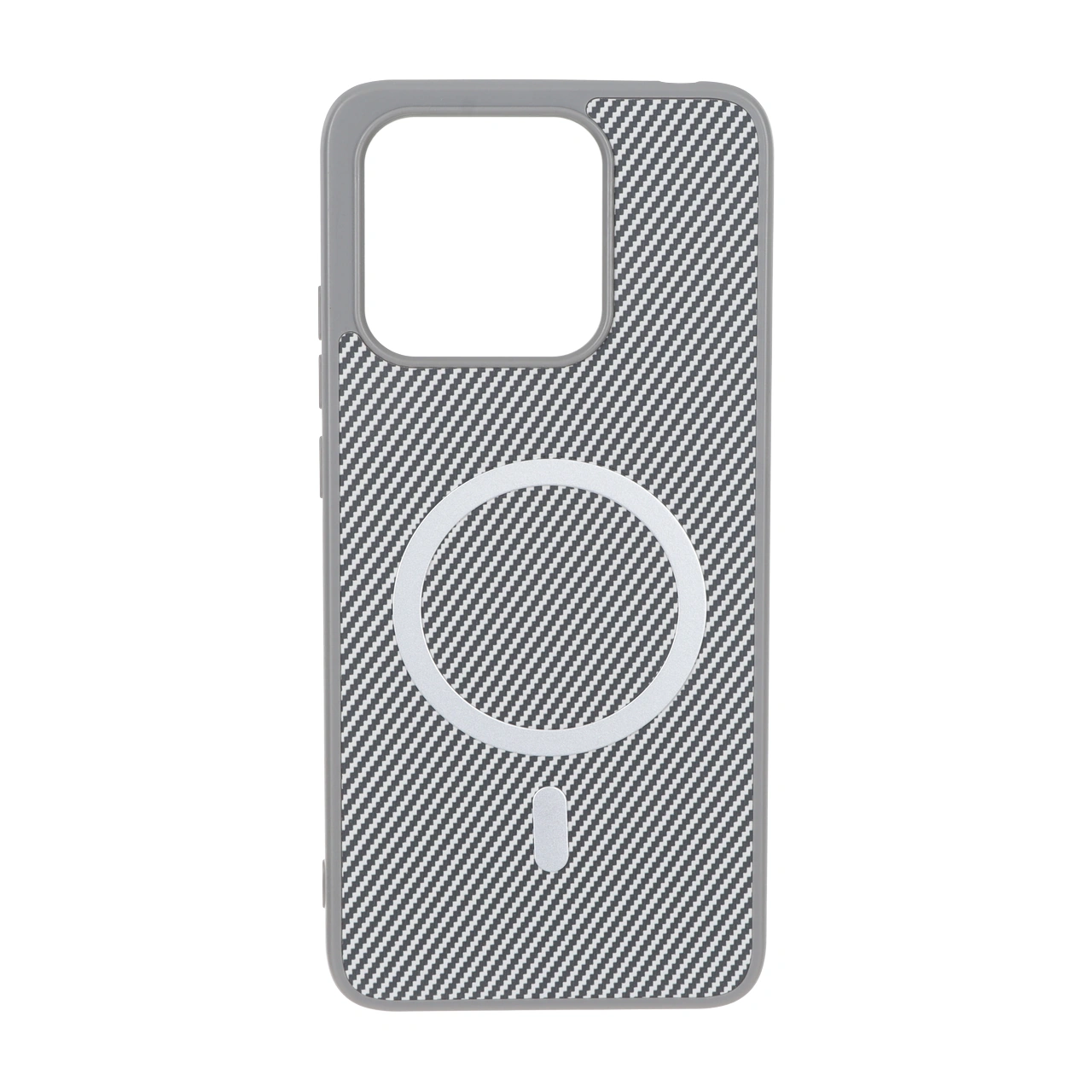 قاب هاشور MagSafe فلزی Xiaomi Redmi 10C / Redmi 10 Power / Poco C40 - طوسی