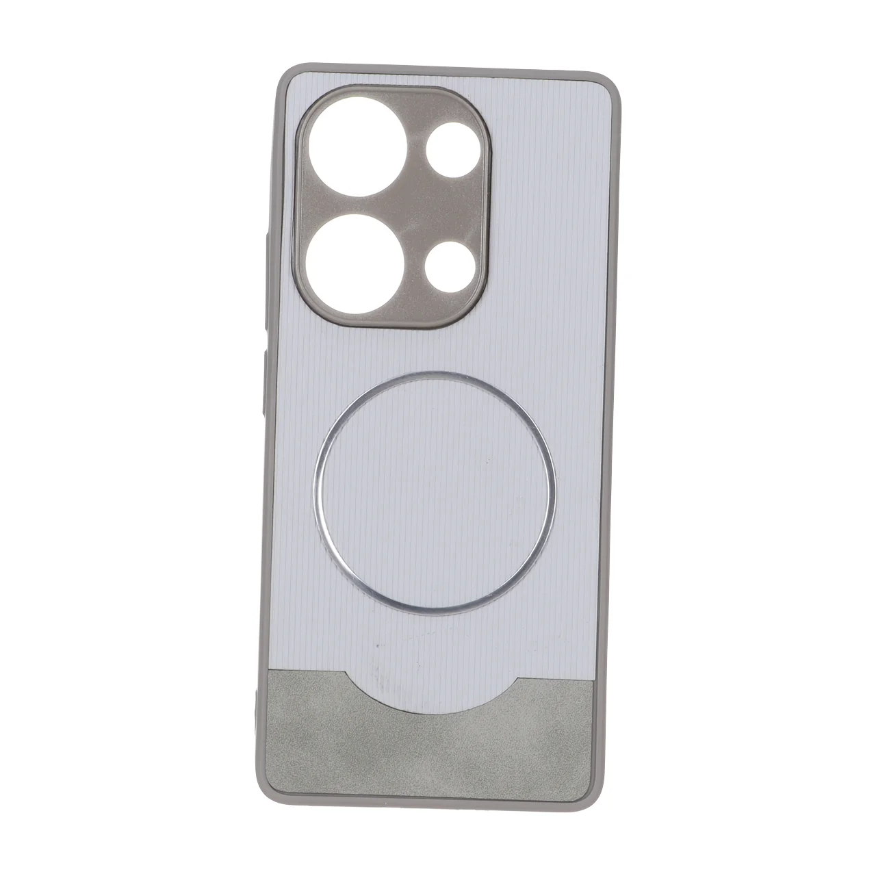 قاب Line Case جیر MagSafe فلزی محافظ لنزدار مناسب برای شیائومی ردمی نوت 14 اس / نوت 13 پرو 4G / پوکو ام 6 پرو 4G - طوسی
