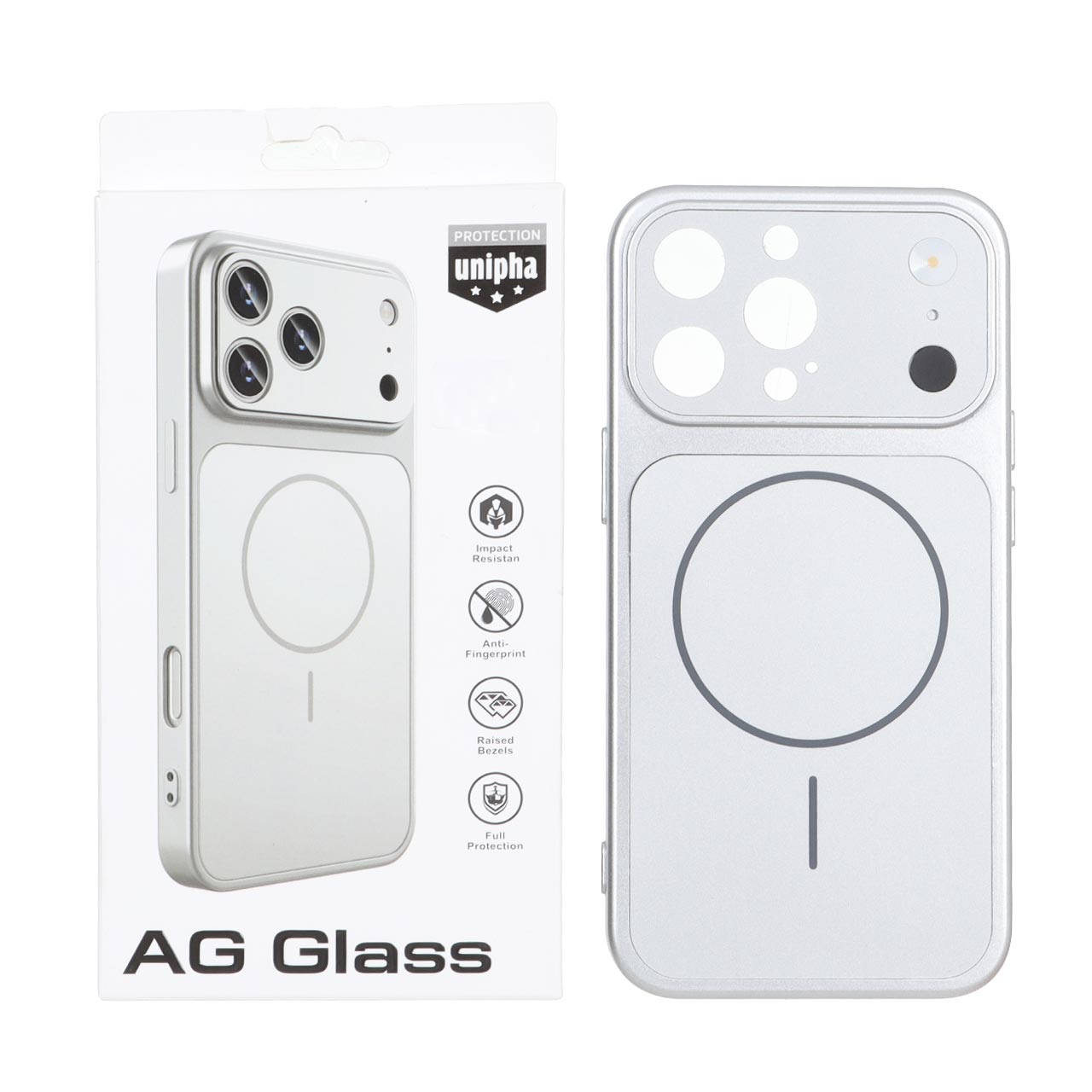 قاب AG Glass محافظ لنز برجسته براق مگ سیف مناسب برای آیفون 13 پرو