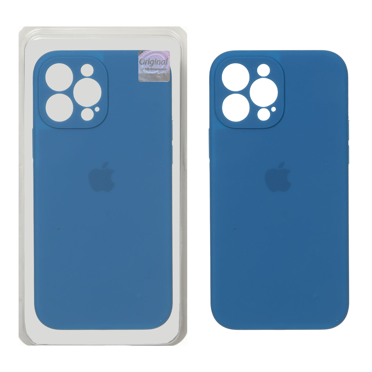 قاب سیلیکونی پاک کنی اورجینال Master Quality مدل Apple iPhone 13 Pro Max - آبی کاربنی (پک دار)