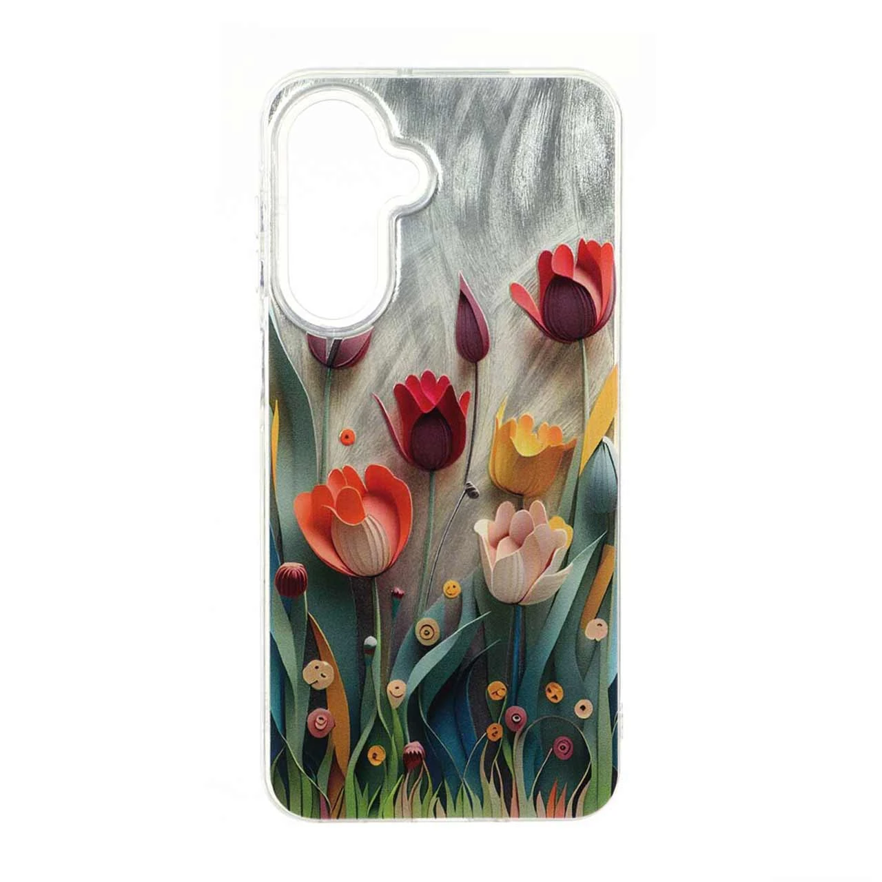 قاب طرح گل‌های اطلسی (Flower) دور شفاف مناسب برای سامسونگ گلکسی A17 و A26