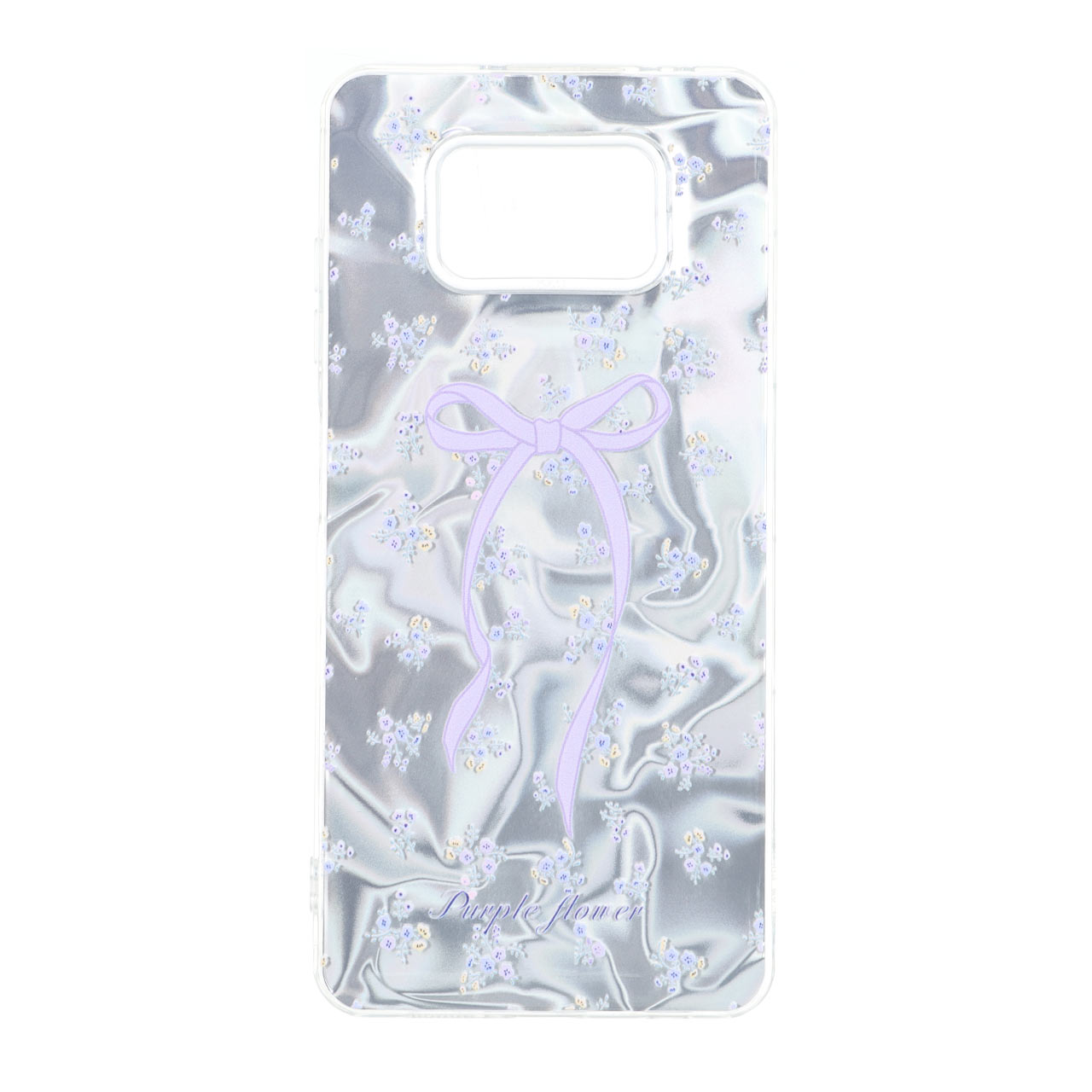 قاب طرح Silver Cloud گل بنفش و پاپیون دور ژله‌ای مناسب برای شیائومی پوکو X3 / پوکو X3 پرو / پوکو X3 ان اف سی