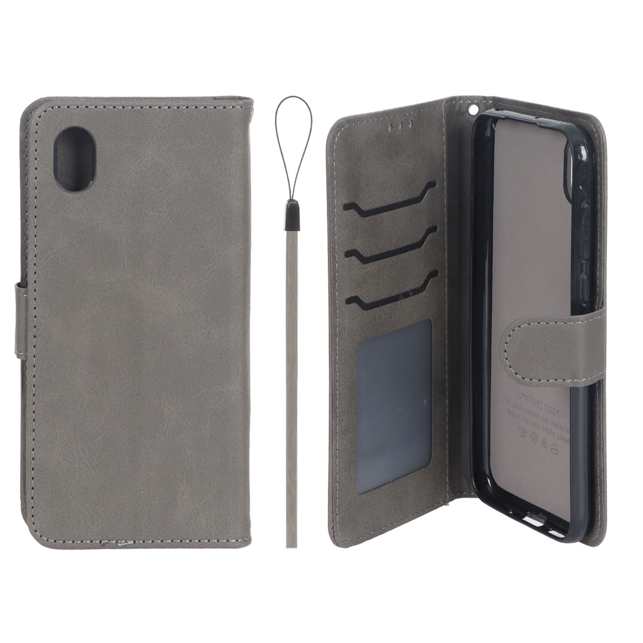 کیف موبایل مگنتی درجه یک داخل خز MNC Plus مدل Huawei Y5 (2019) / Y5 Prime (2019) / Honor 8s - خاکستری
