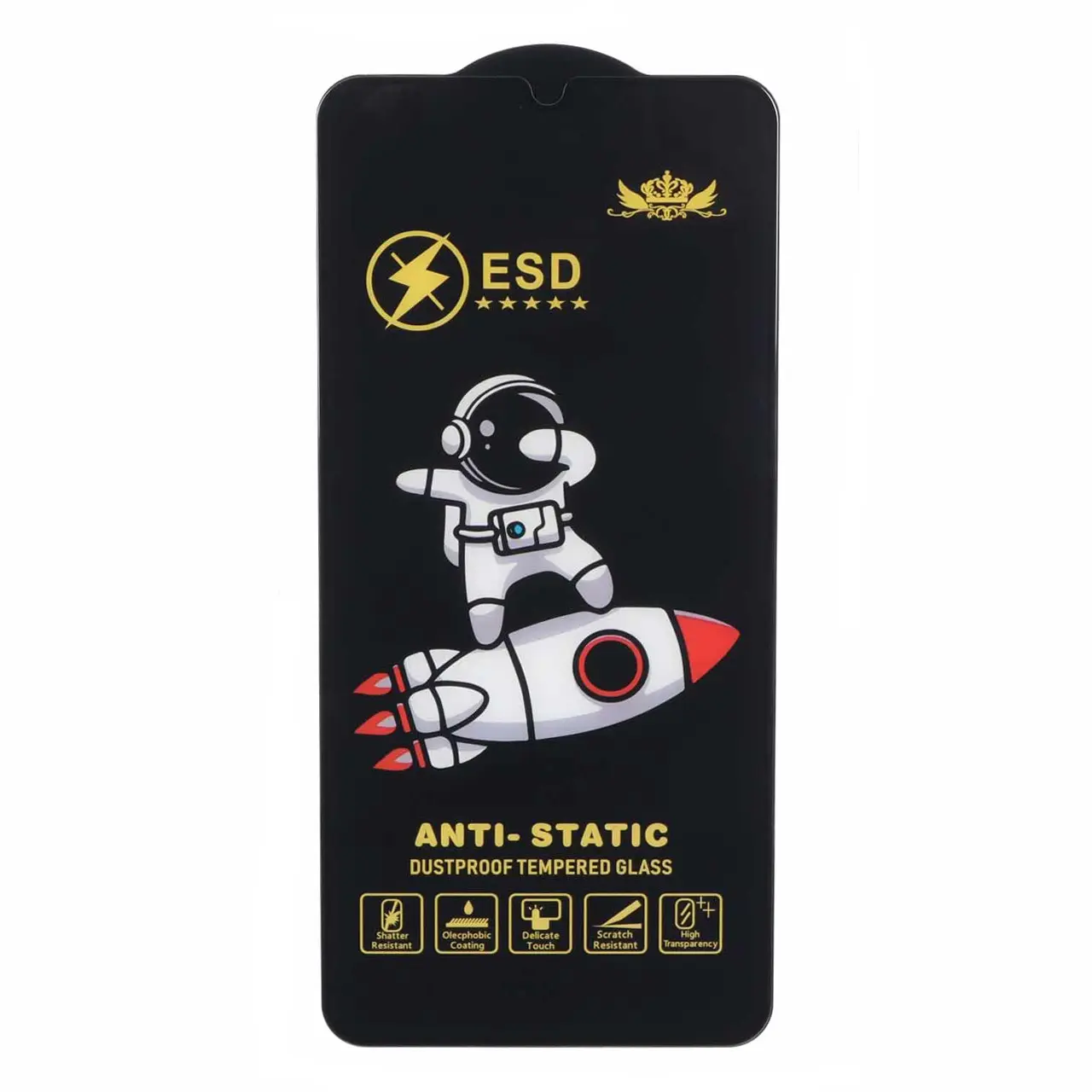 محافظ صفحه نمایش شیشه ای Full Cover Space Man Anti Static ESD