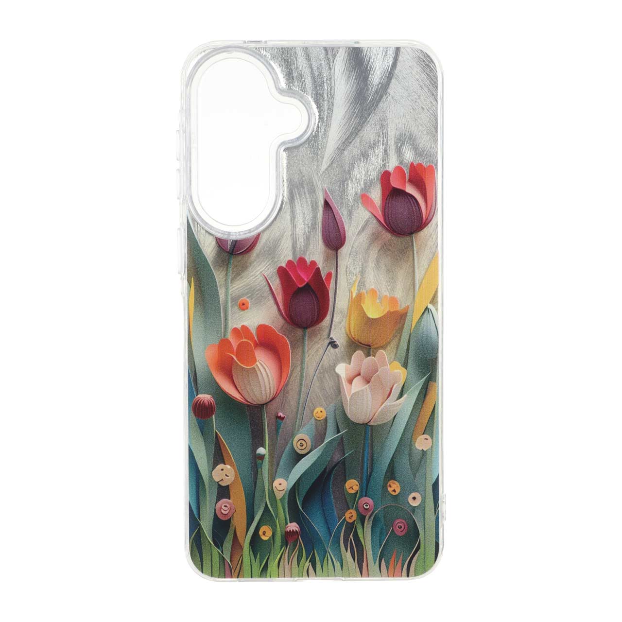 قاب طرح Flower اطلسی دور شفاف مناسب برای سامسونگ گلکسی A57