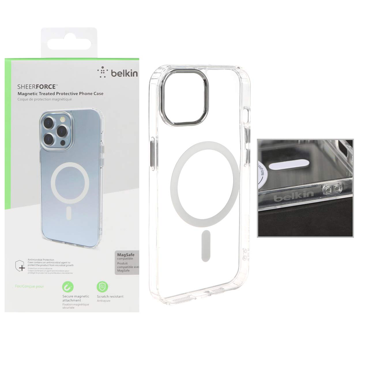 قاب شفاف مگ‌سیف Belkin مدل SheerForce مناسب برای آیفون 13 و آیفون 14