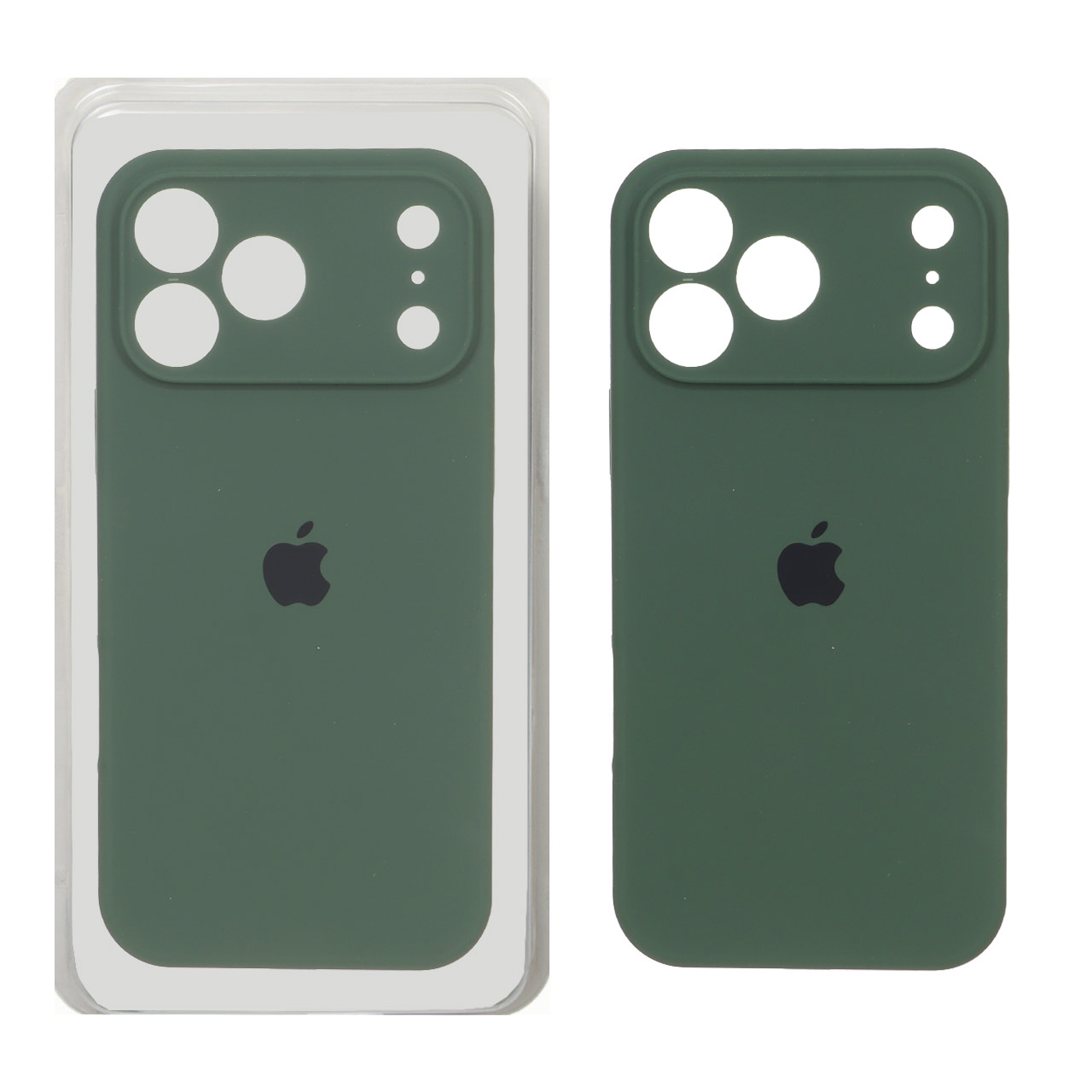 قاب سیلیکونی محافظ لنزدار اورجینال Apple iPhone 17 Pro Max - سبز ارتشی
