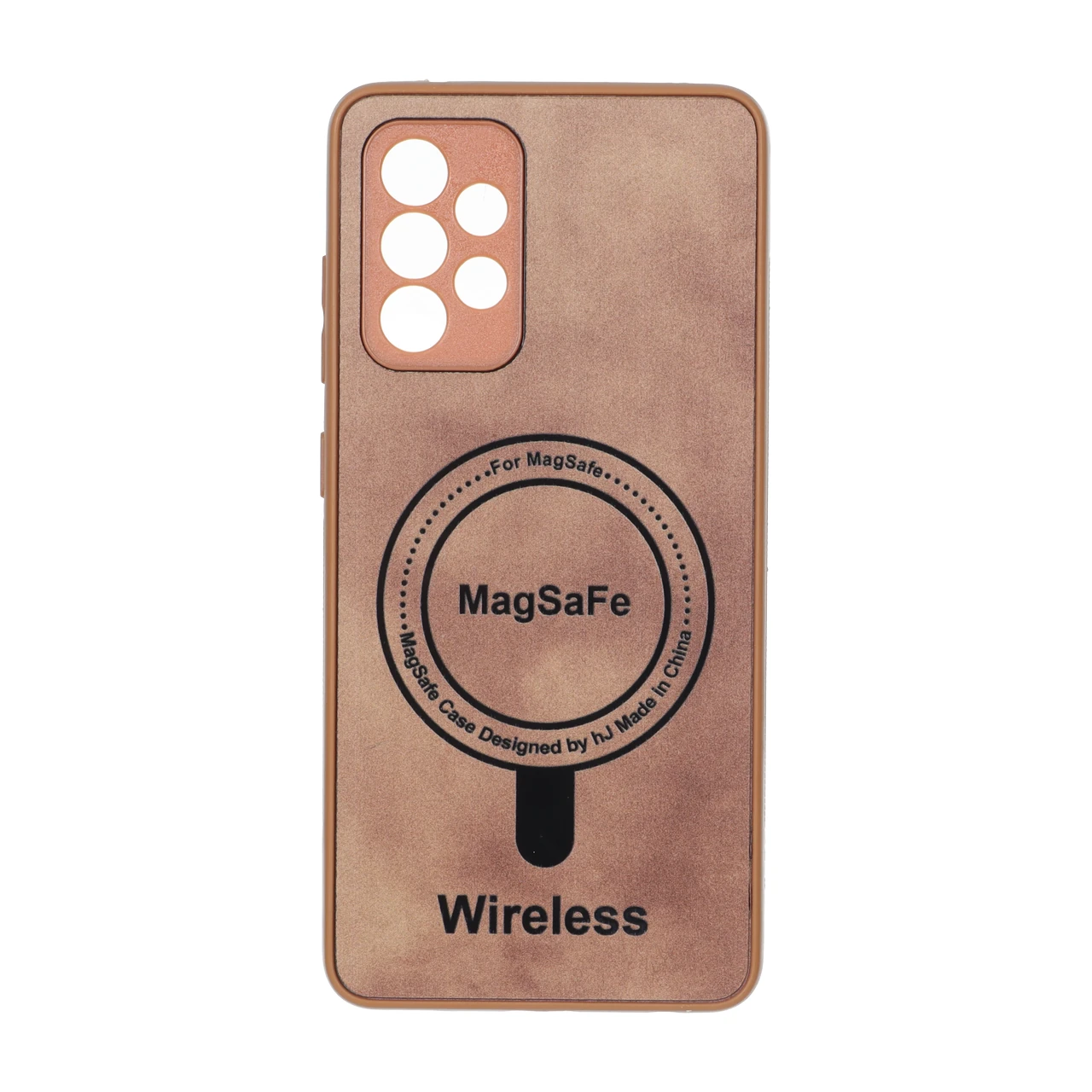 قاب Wireless طرح مگ سیف محافظ لنز برجسته عسلی مناسب برای سامسونگ گلکسی A52 و A52s