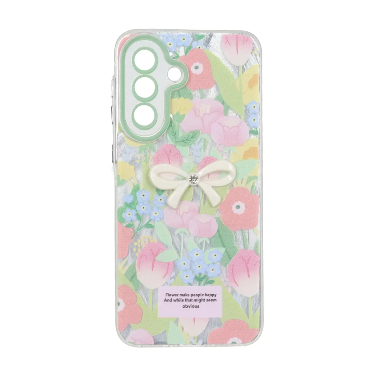 قاب طرح Flower پاپیون دار اطلسی مناسب برای سامسونگ گلکسی A37