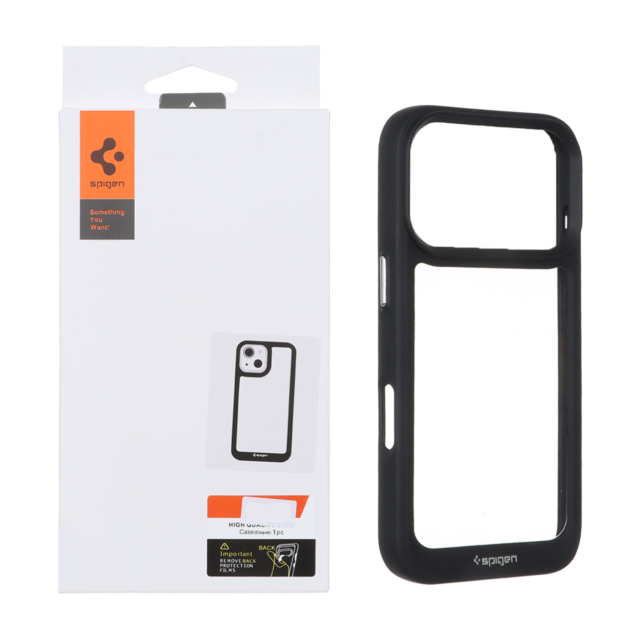 قاب اورجینال Spigen مدل Apple iPhone 17 Pro شفاف مشکی