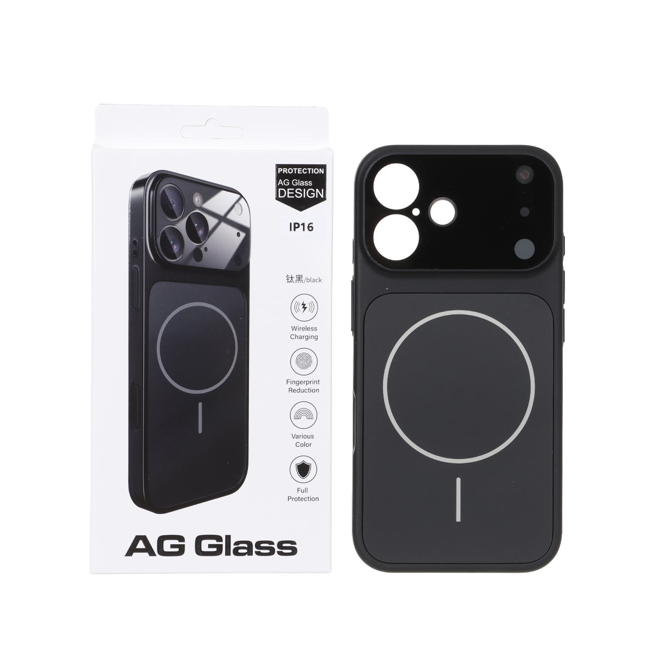 قاب AG Glass محافظ لنز برجسته شیشه ای مگ سیف مناسب برای آیفون 16