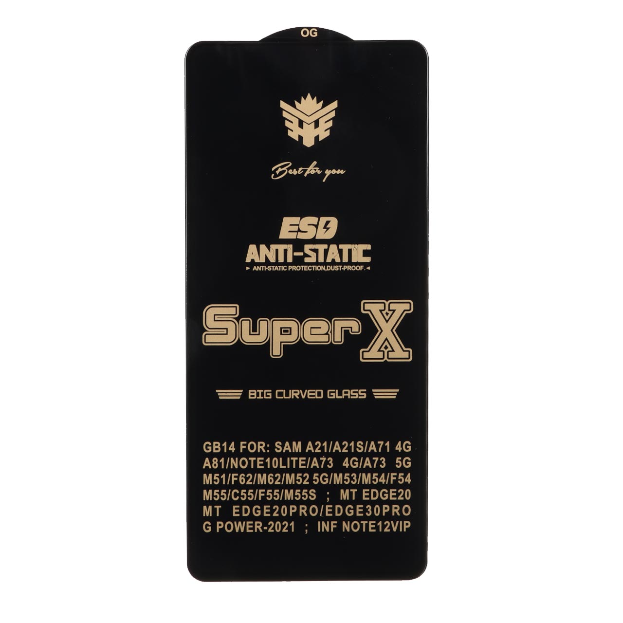 محافظ صفحه نمایش آنتی استاتیک Full Cover Super X برای گوشی‌های سامسونگ، شیائومی و پوکو