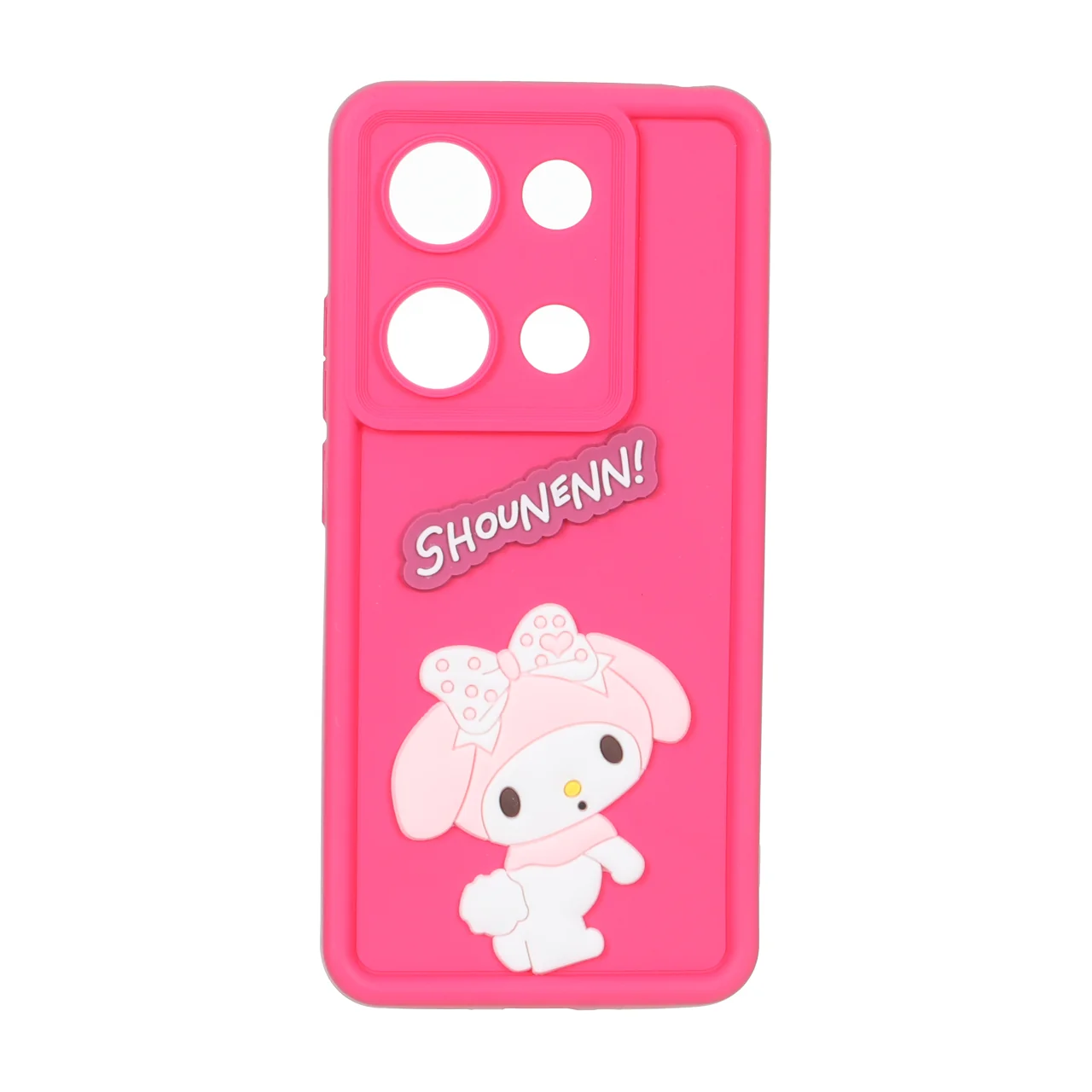 قاب Solid Case طرح My Melody عروسکی برجسته صورتی فانتزی محافظ لنزدار مناسب برای شیائومی ردمی نوت 14 اس، ردمی نوت 13 پرو 4G و پوکو ام 6 پرو 4G