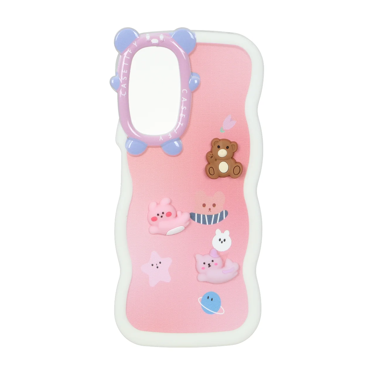 قاب کنگره‌ای طرح عروسکی برجسته با محافظ لنز مناسب برای شیائومی ردمی نوت 12 پرو 4G و ردمی نوت 11 پرو