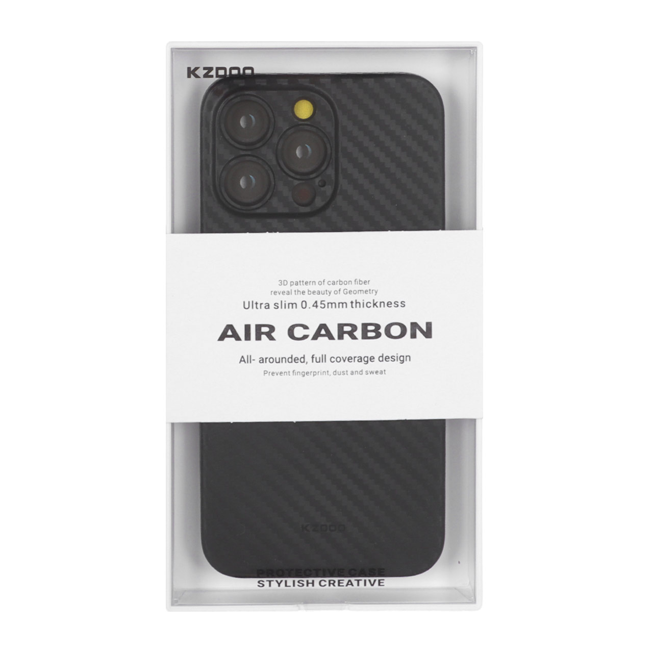 قاب محافظ لنزدار KDoo طرح Air Carbon مناسب برای آیفون ۱۵ پرو مکس