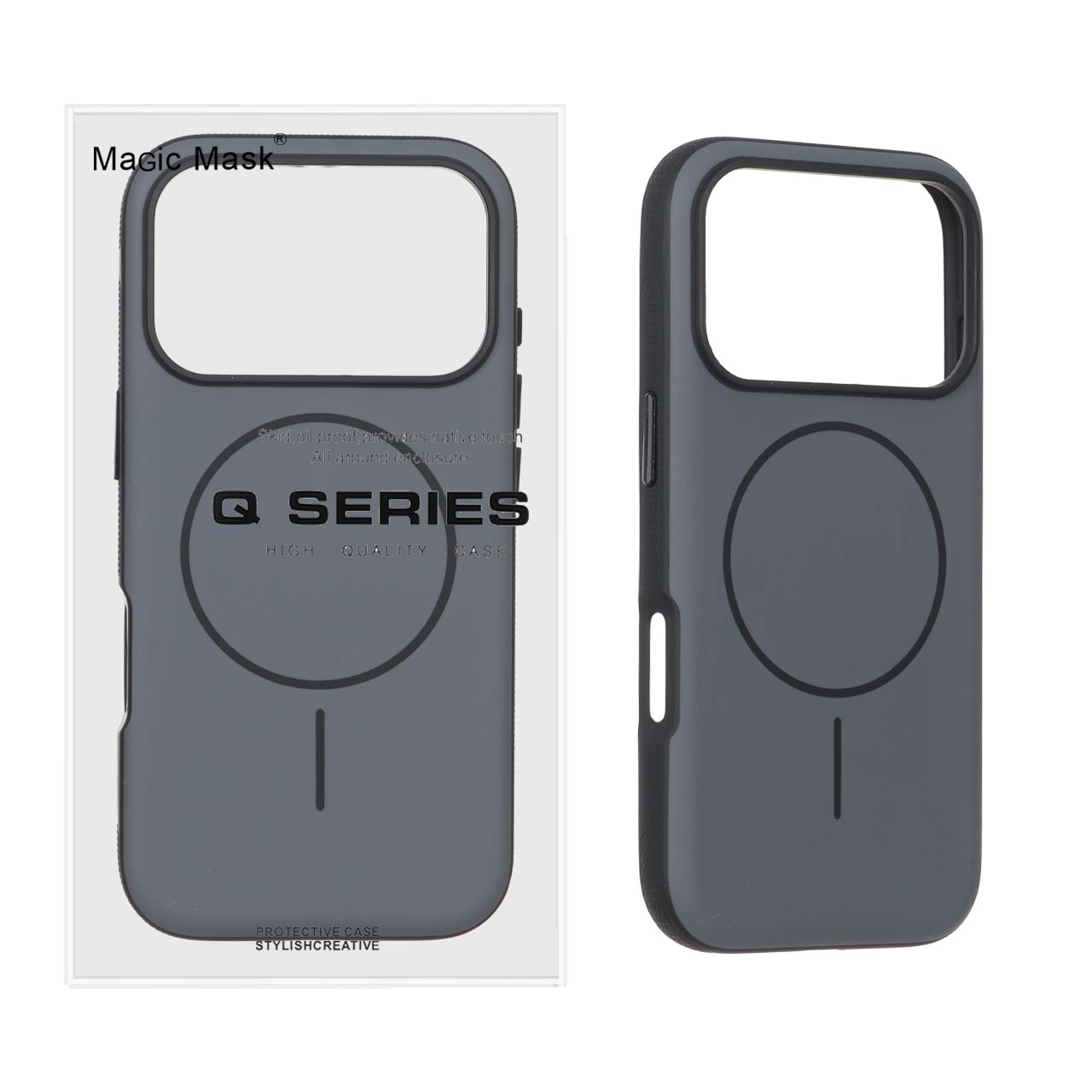 قاب مدل Defender Shield پشت سخت مگ‌سیف مشکی مناسب برای آیفون 17 پرو